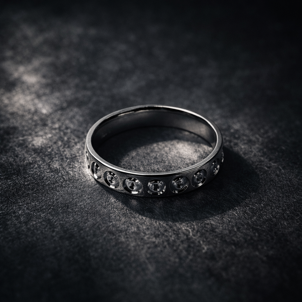 Silver Embedded CZ Band Ring