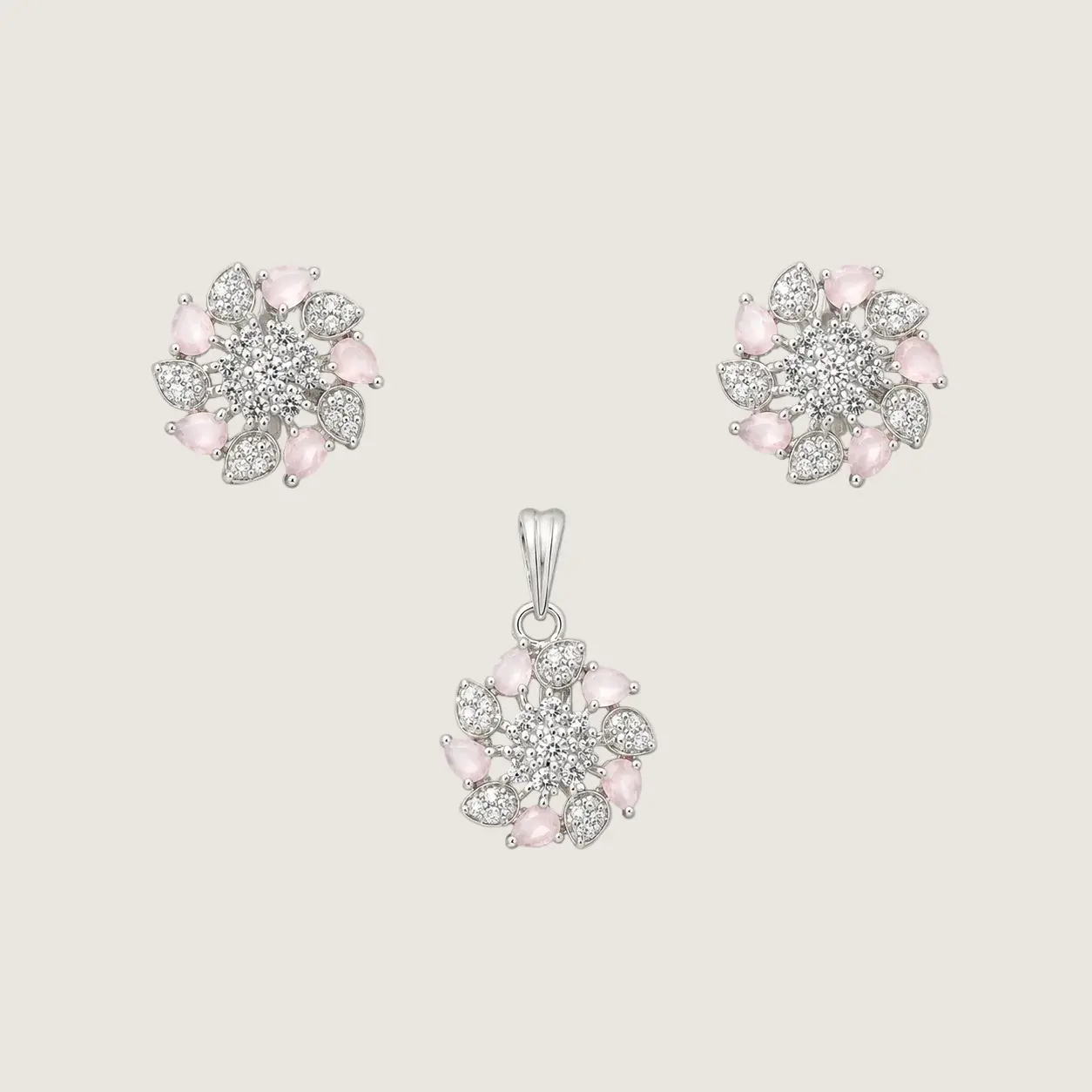 Floral Design 925 Earrings For Women With Pendant