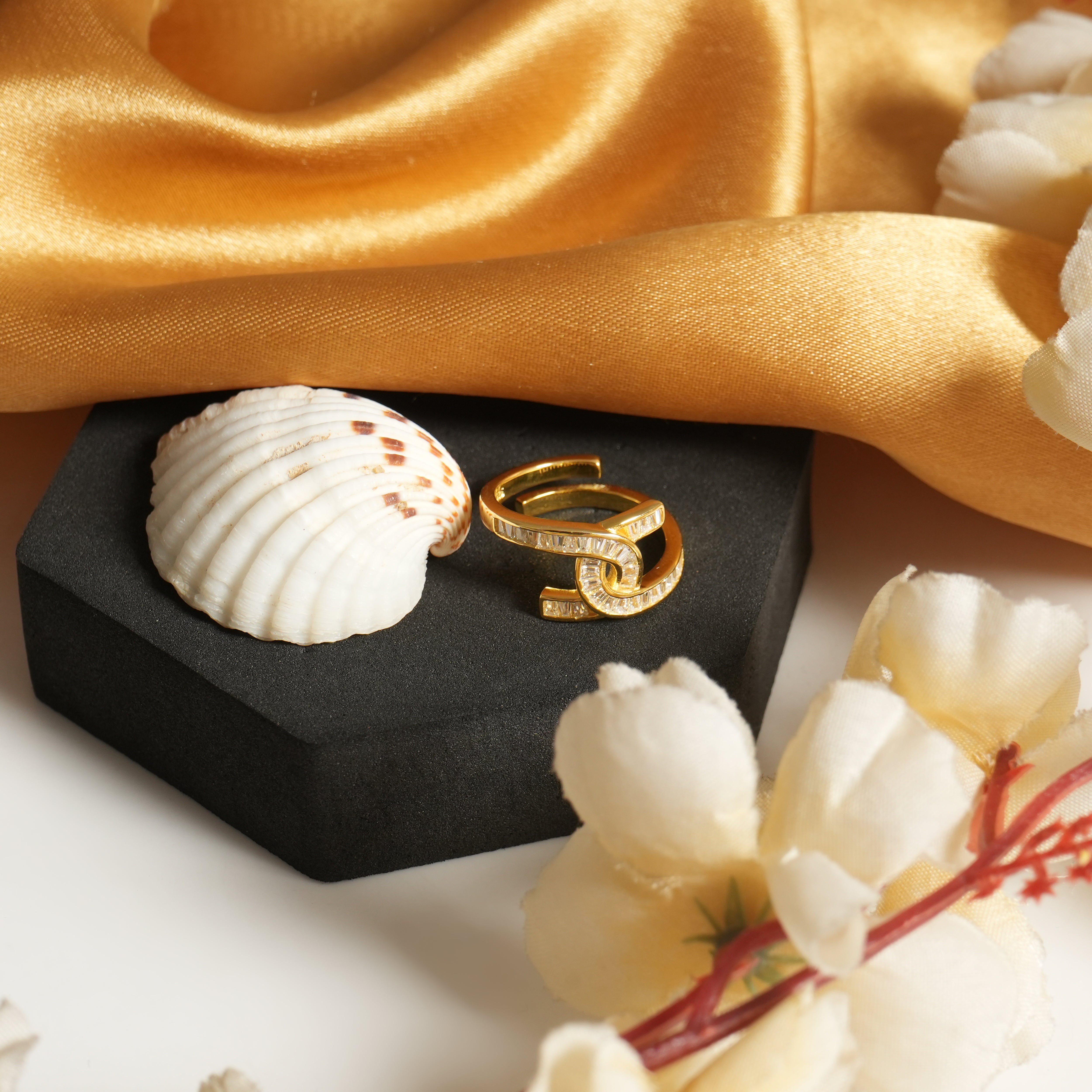 gold plated silver ring for women