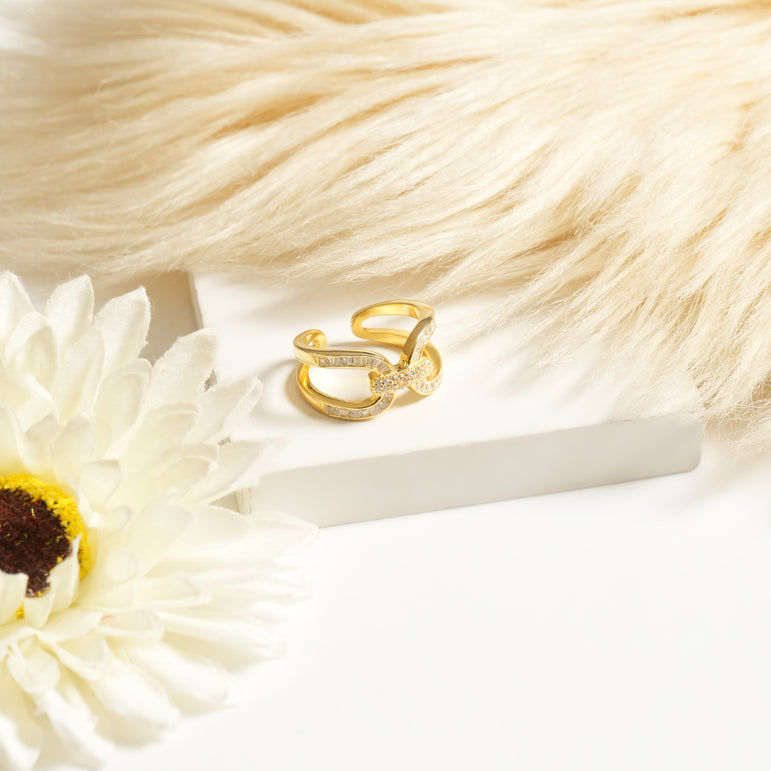 gold plated silver ring for women