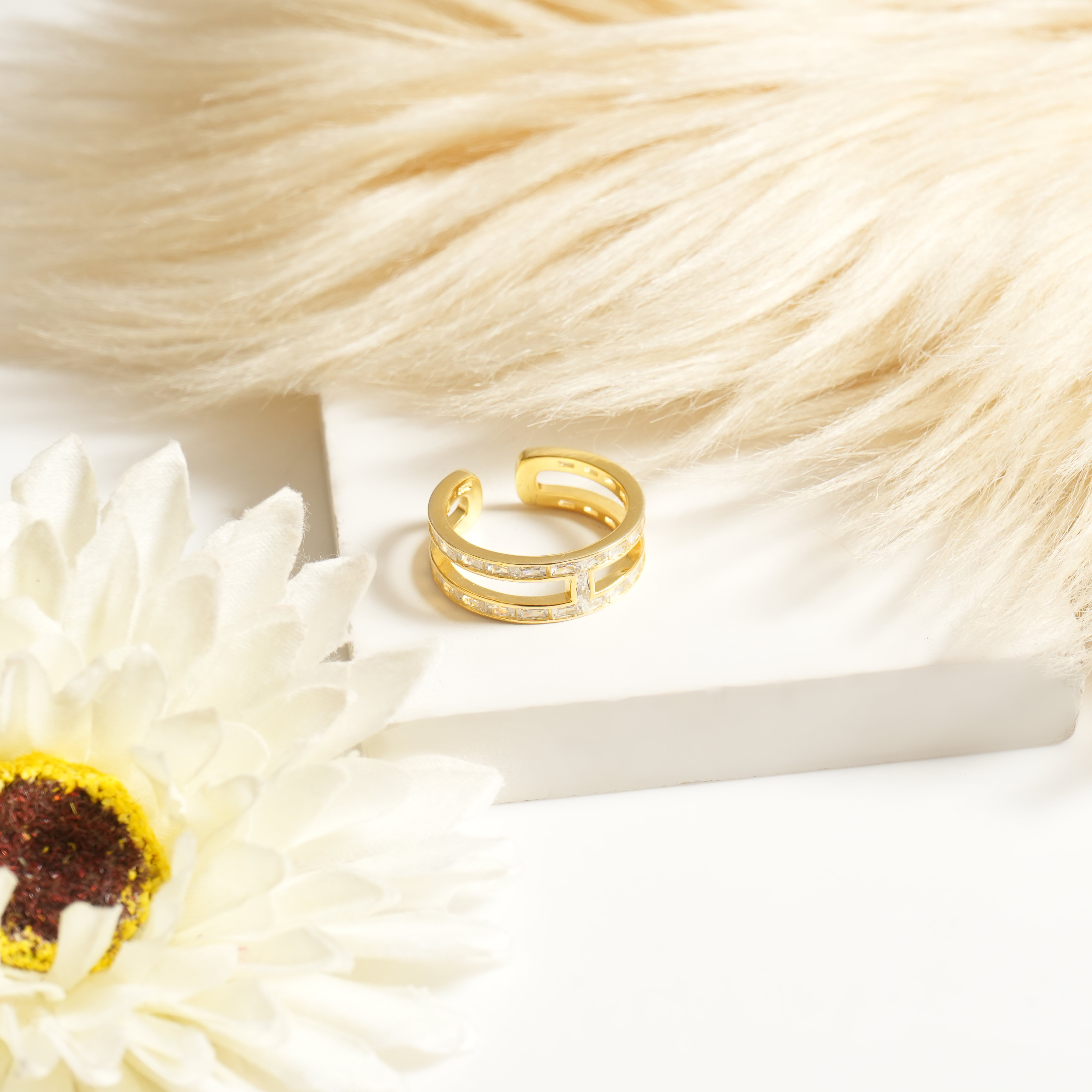 gold plated silver ring for women
