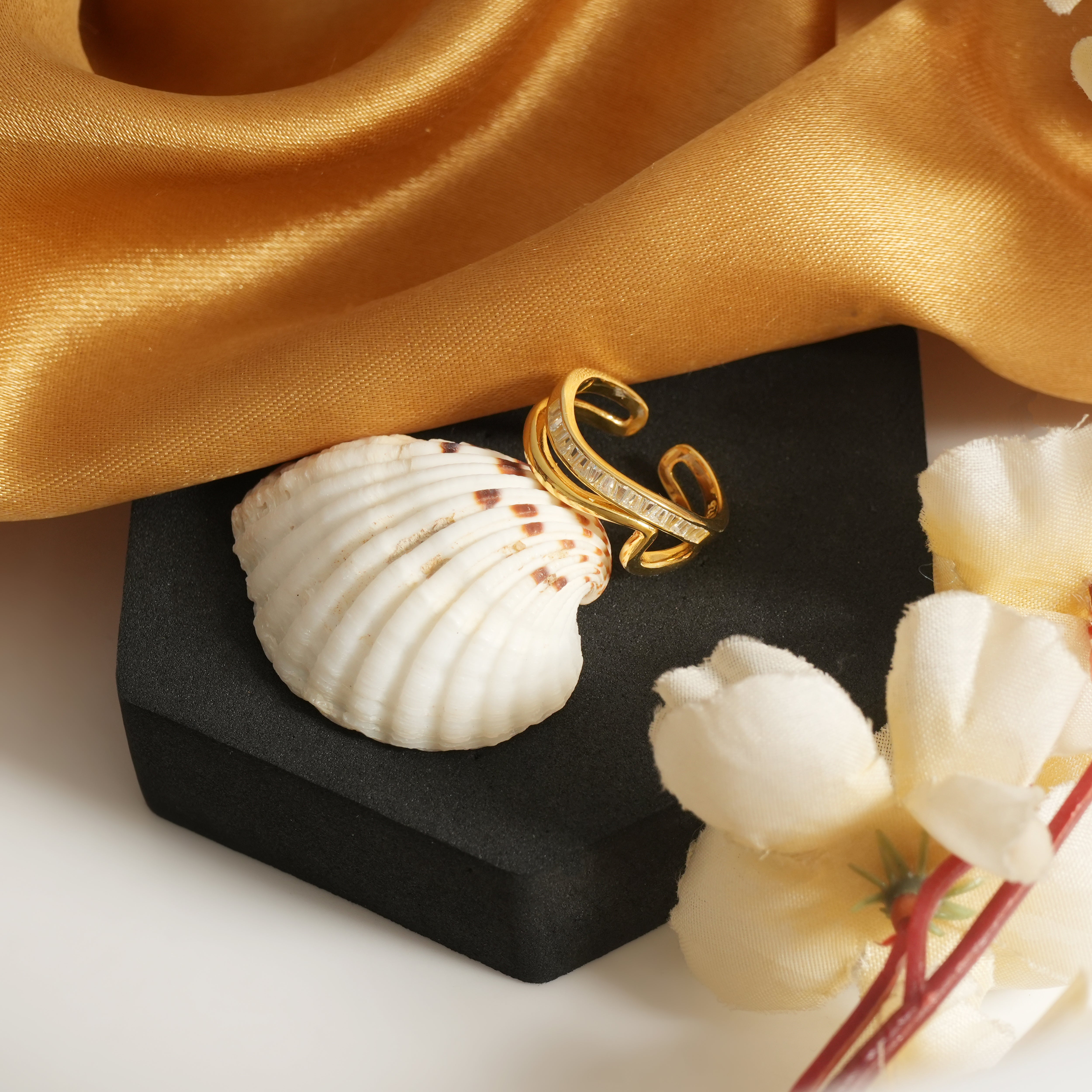 gold plated silver ring for women