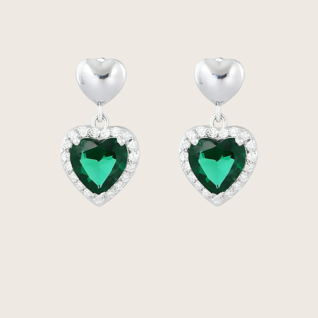 Green Stone Silver earring