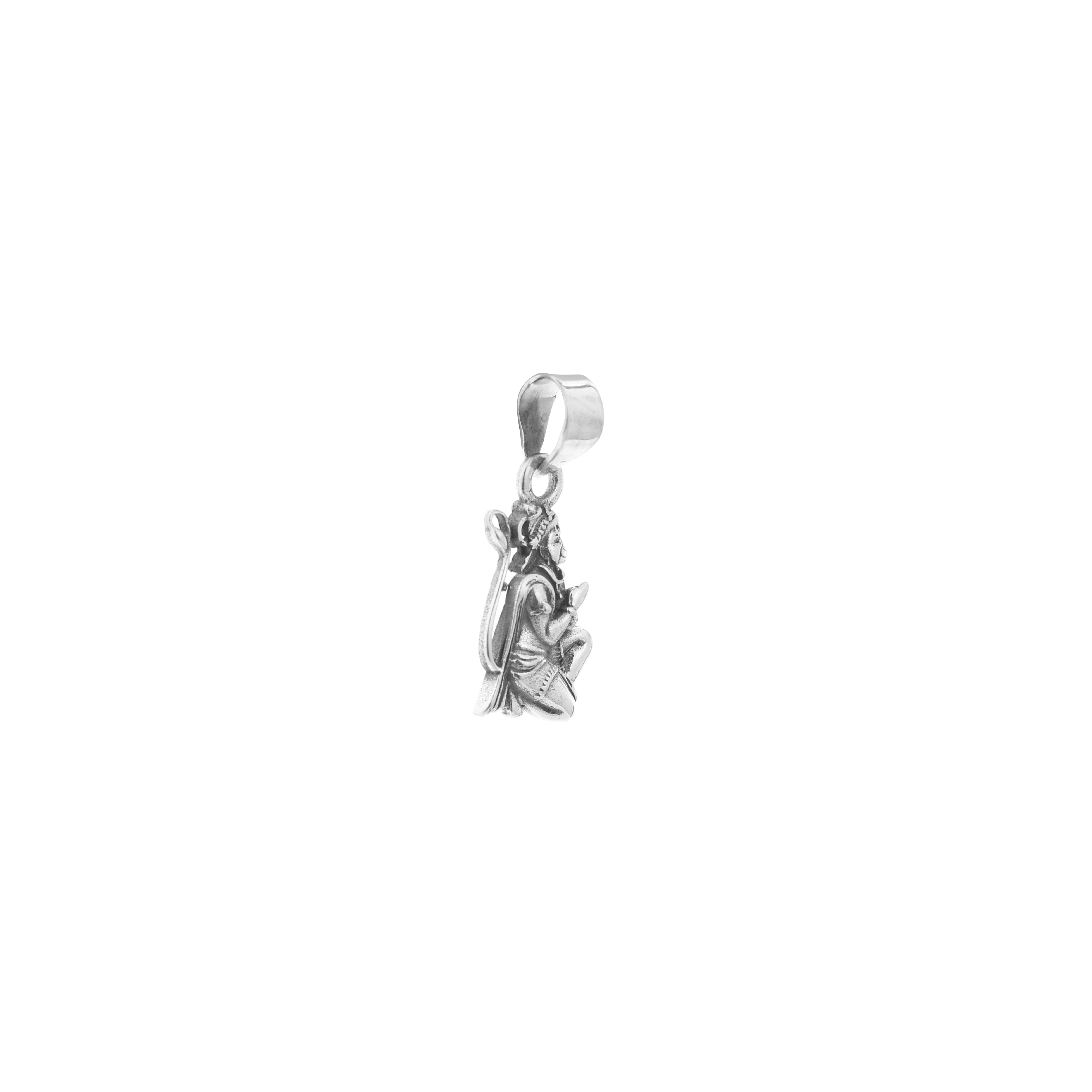 Silver sitting hanuman ji pendant