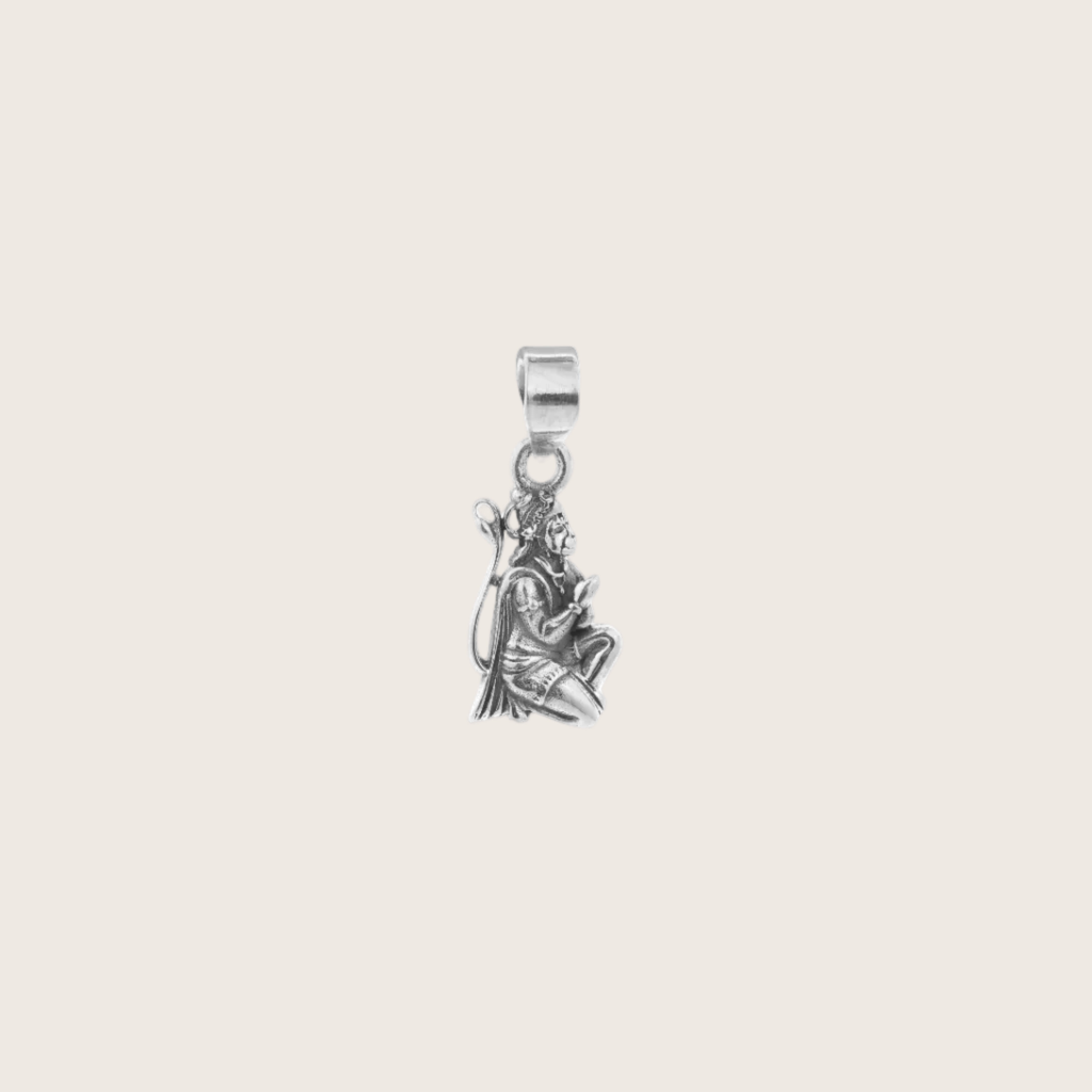 silver hanuman ji sitting mudra pendant
