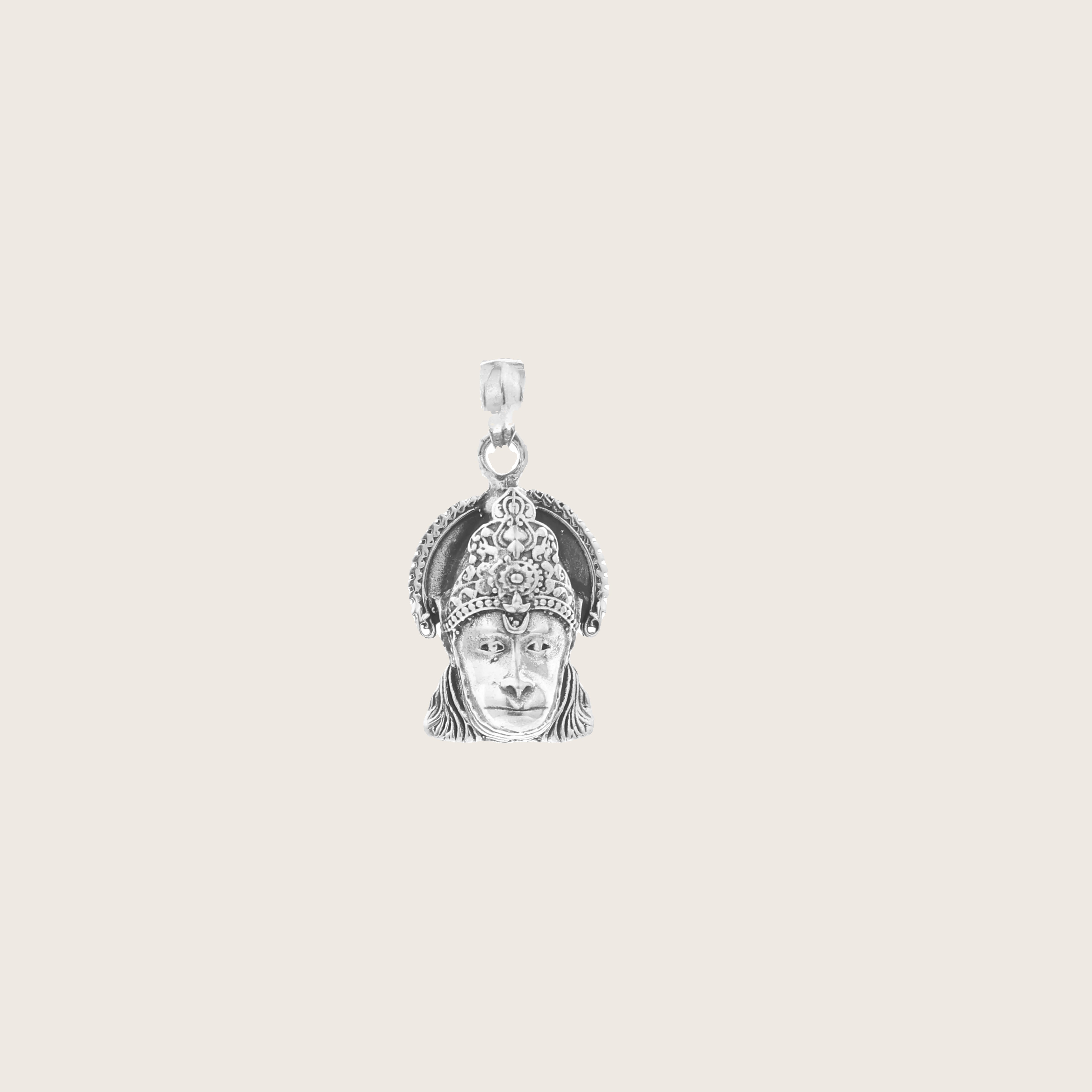 sterling silver hanuman ji mukh pendant