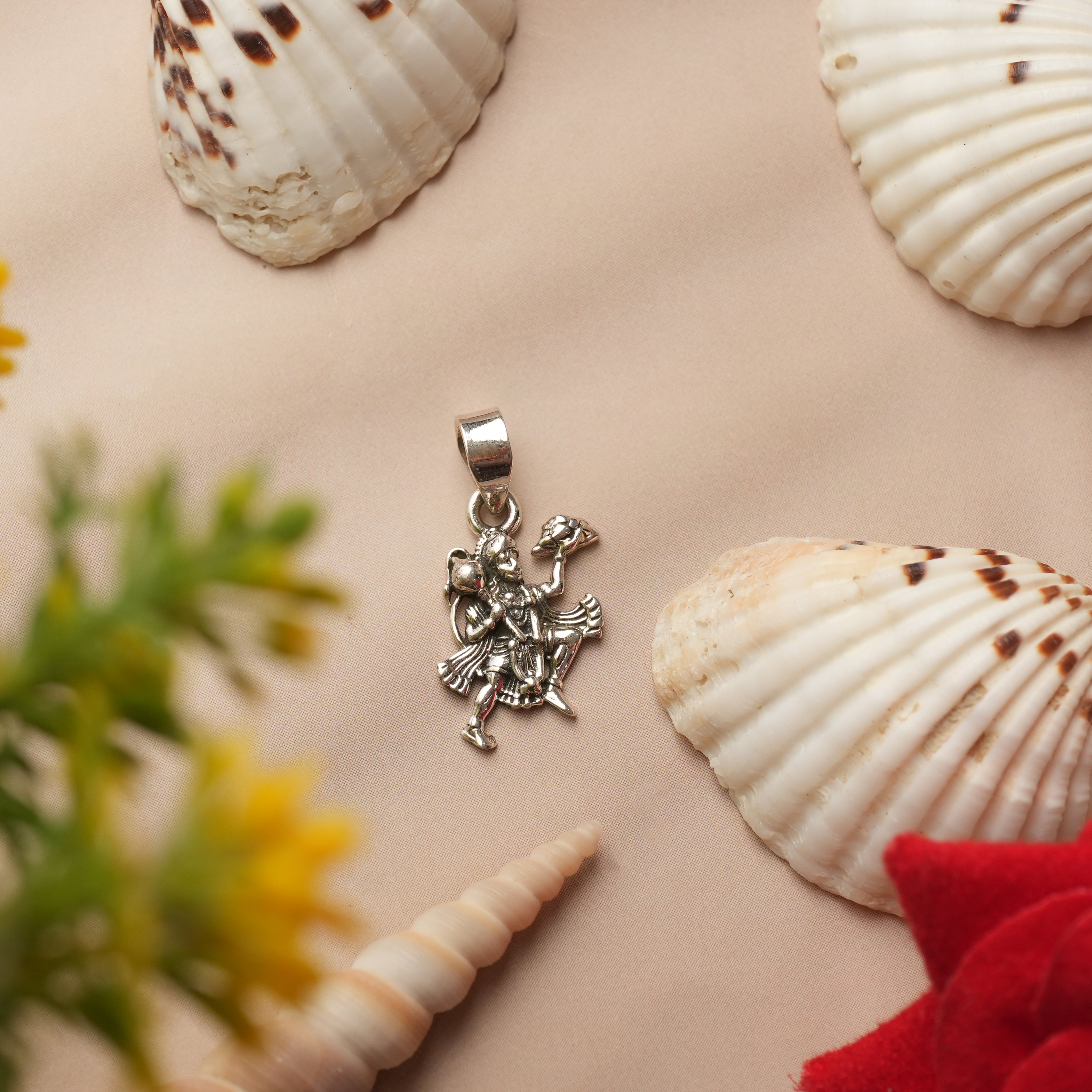 Silver hanumanji pendant for men