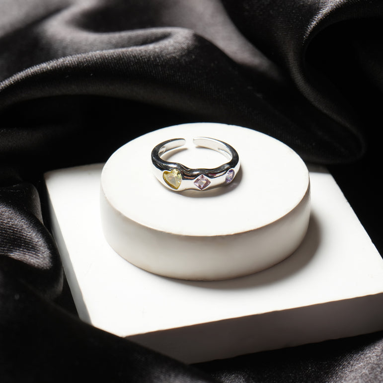 SILVER Heart shape ring for men & women