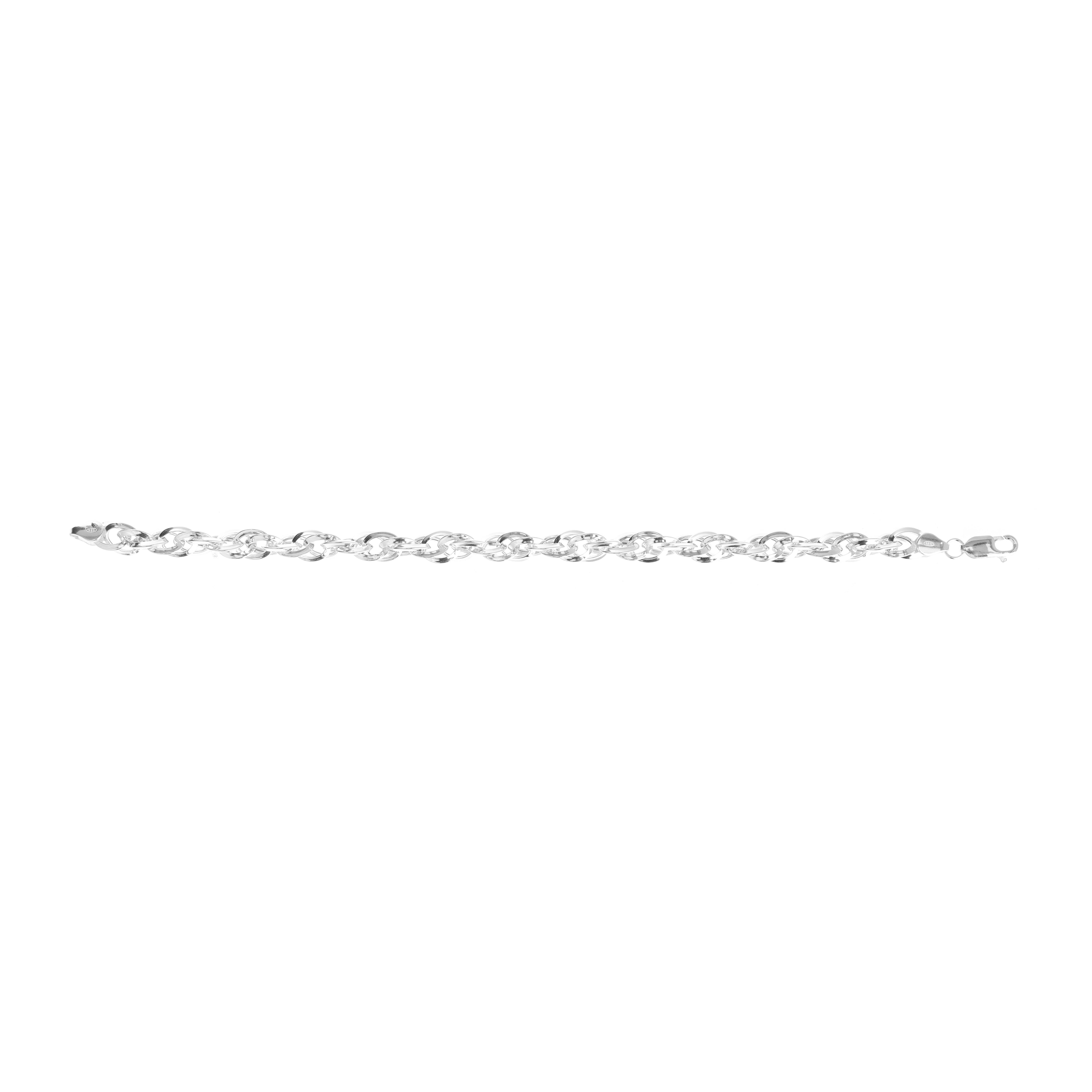 Stacked Cuban Link Silver Bracelet for Men
