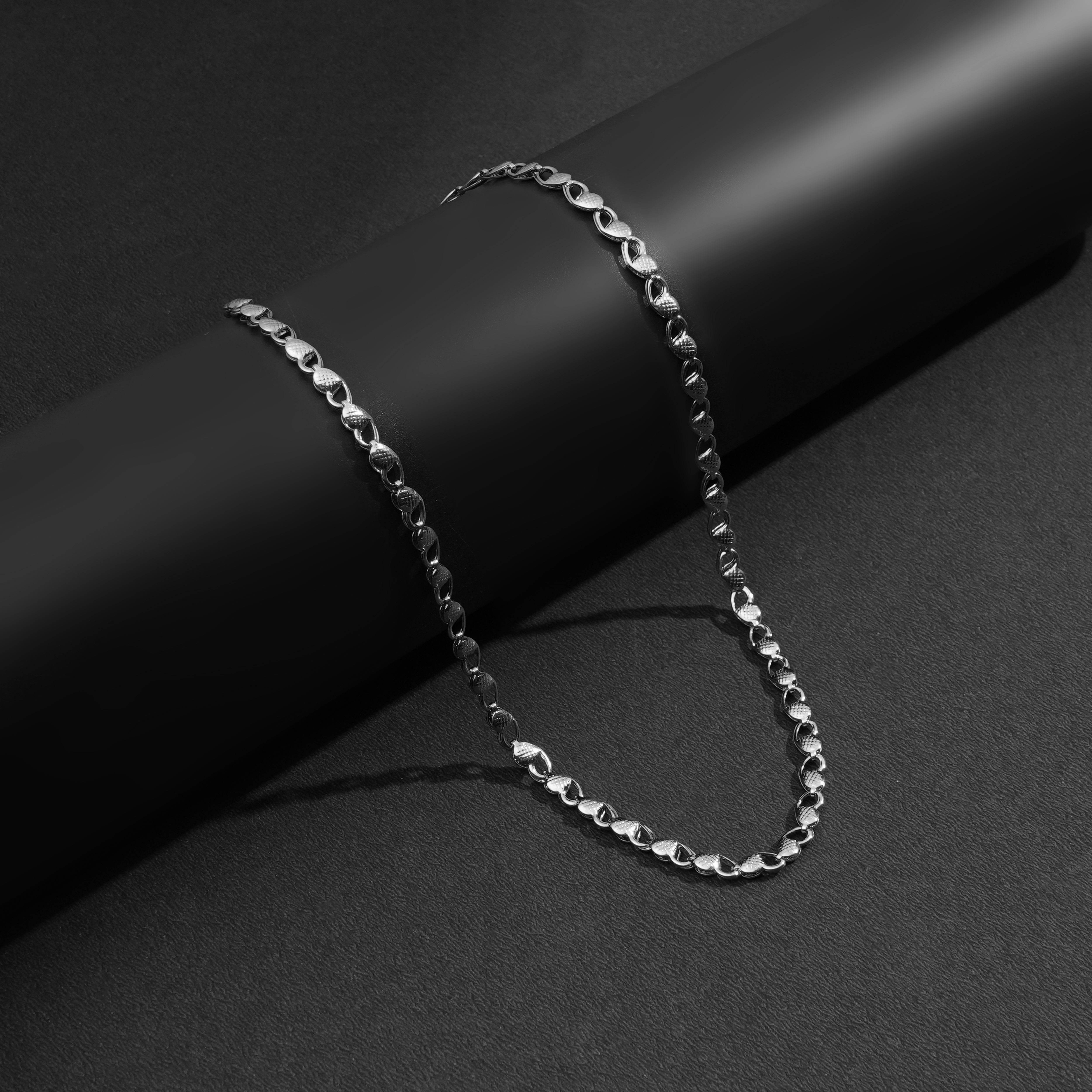 oxidized heart shape chain for men