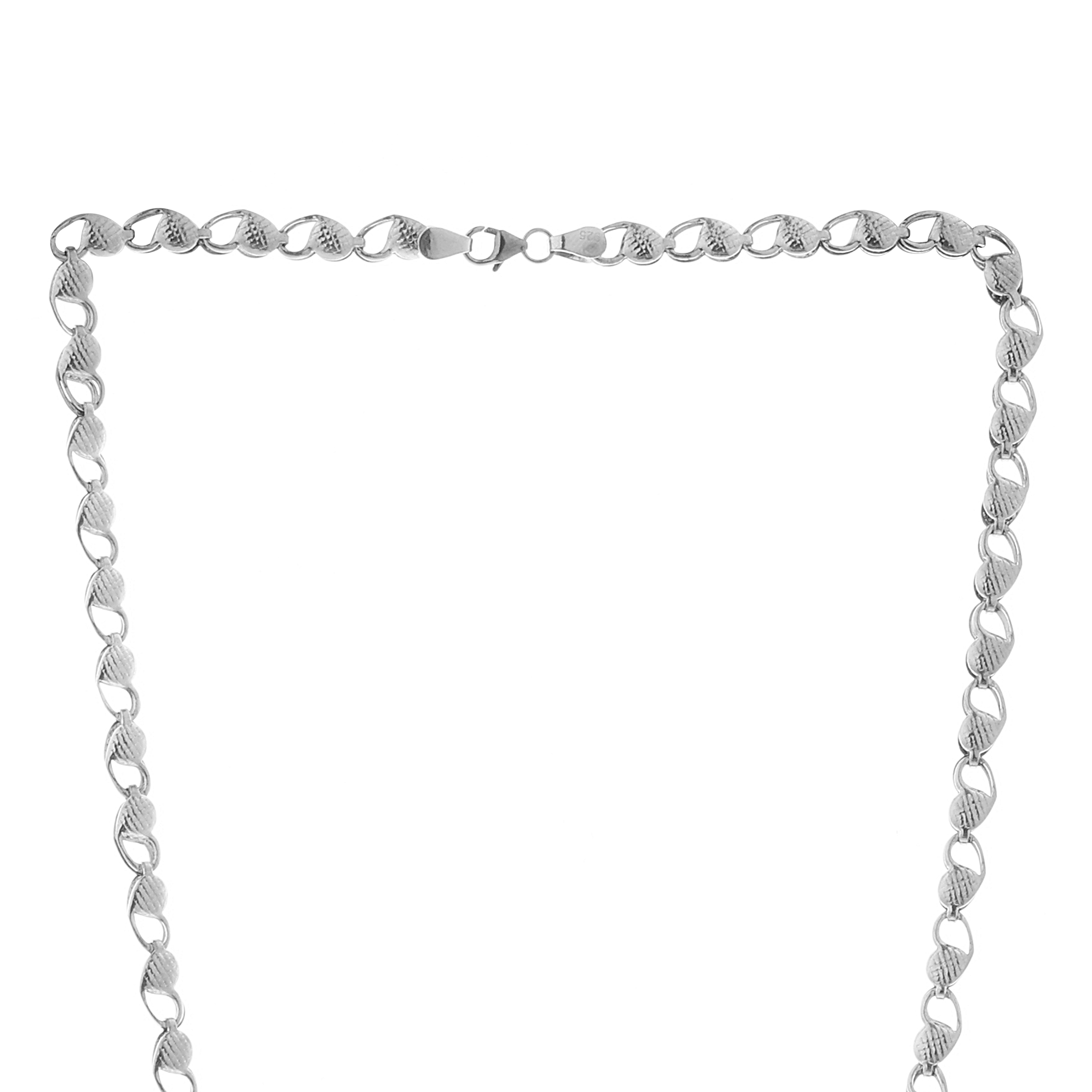 Oxidized Silver Heart Shape_Chain for mens