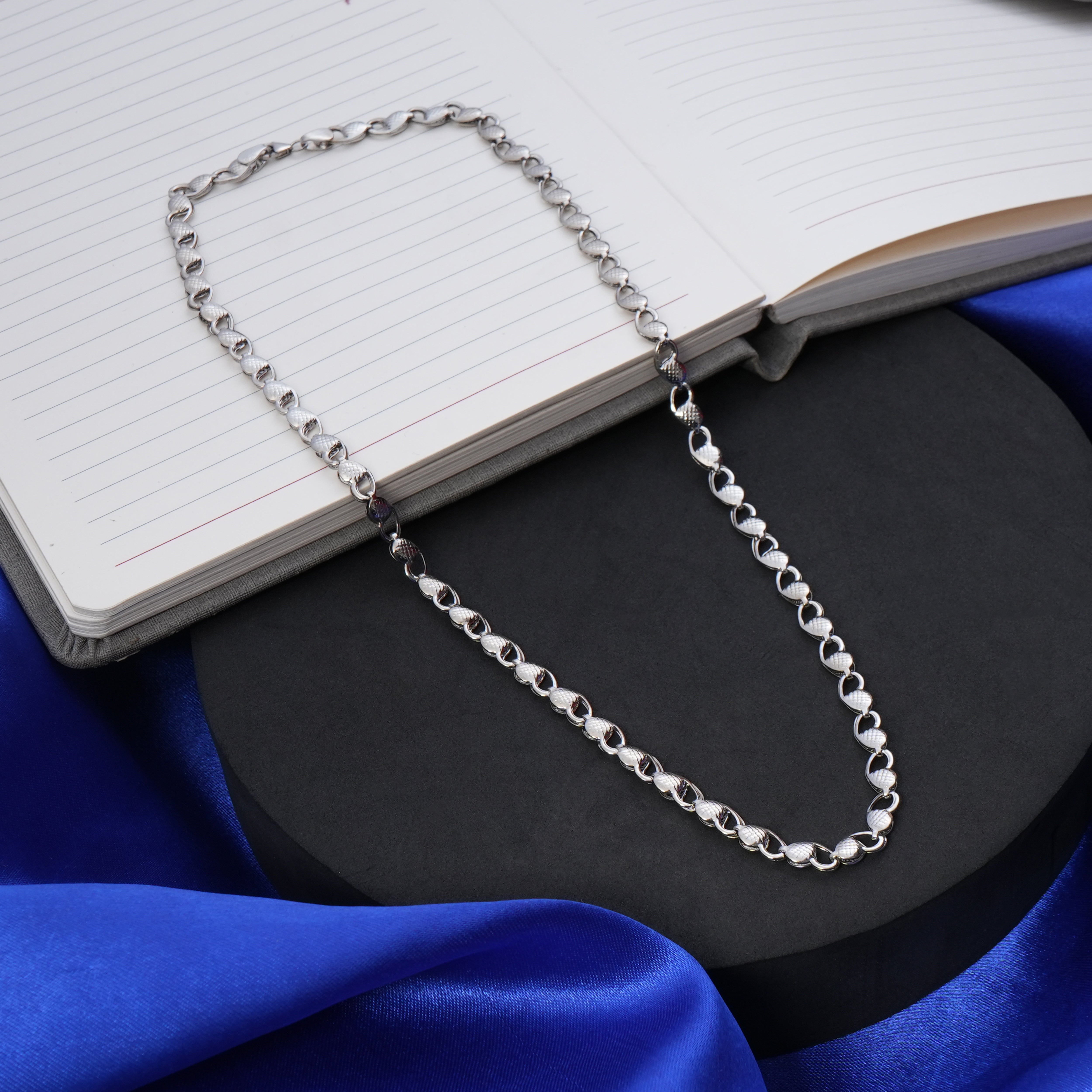 oxidized silver chain for men