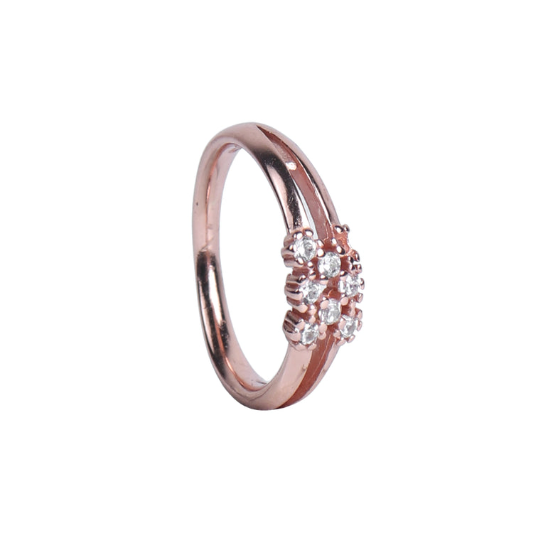 rose plated silver ring for women