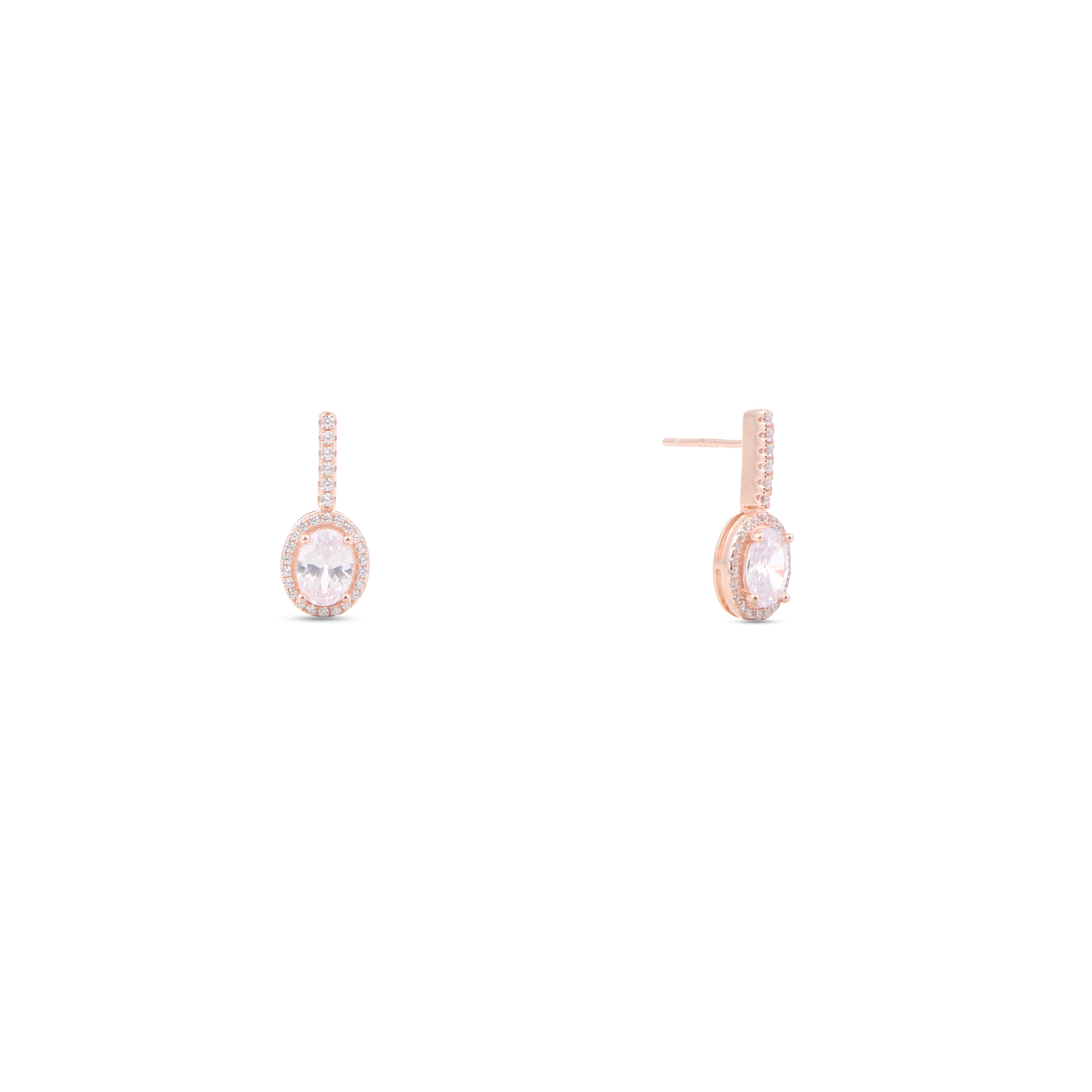 rose gold plated silver earring for women