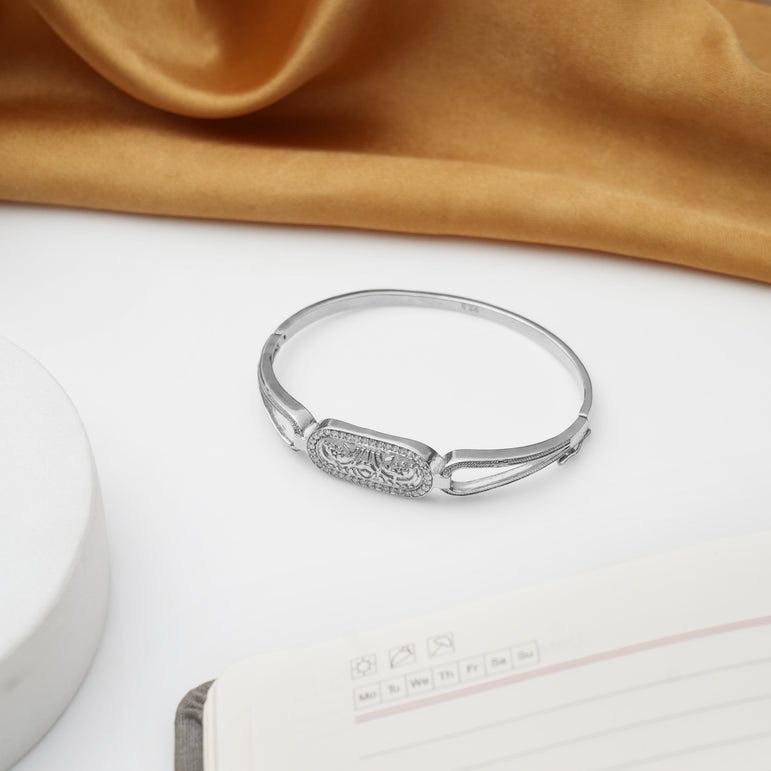 silver cuff bangle for women
