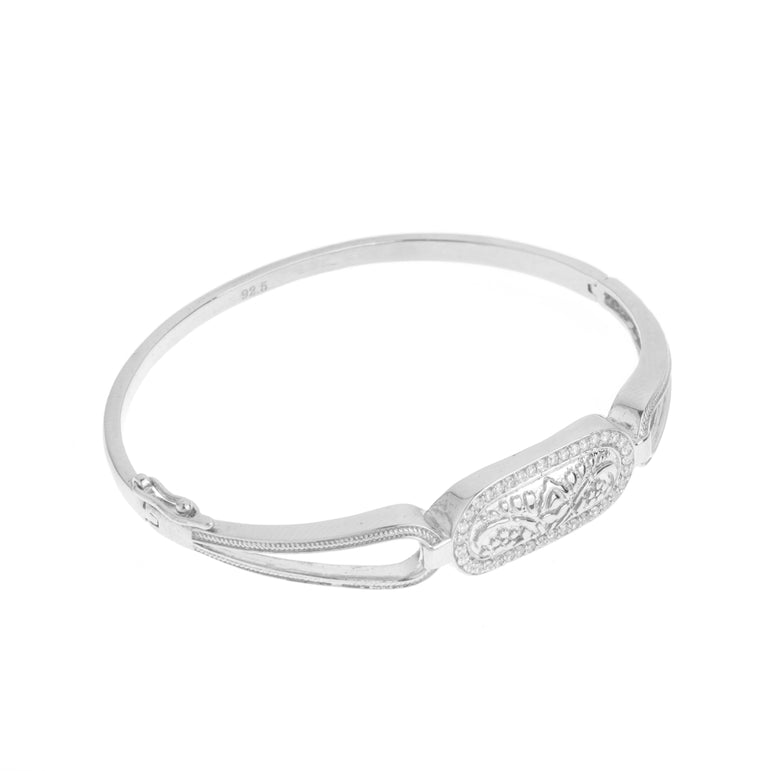 silver cuff bangle for women