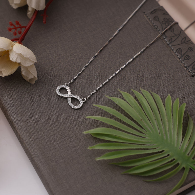 sterling silver infinite necklace for women
