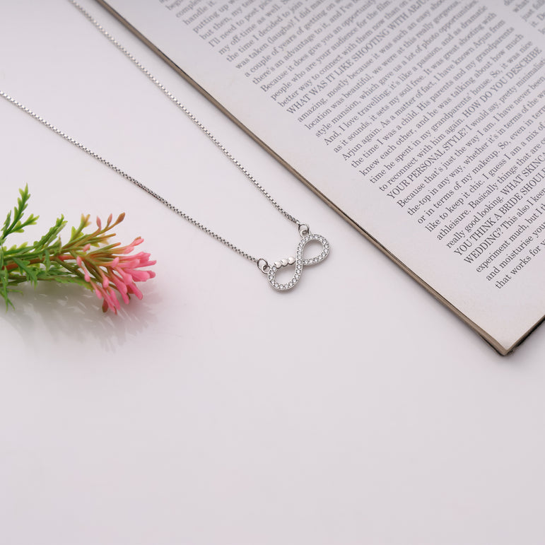 sterling silver infinite necklace for women