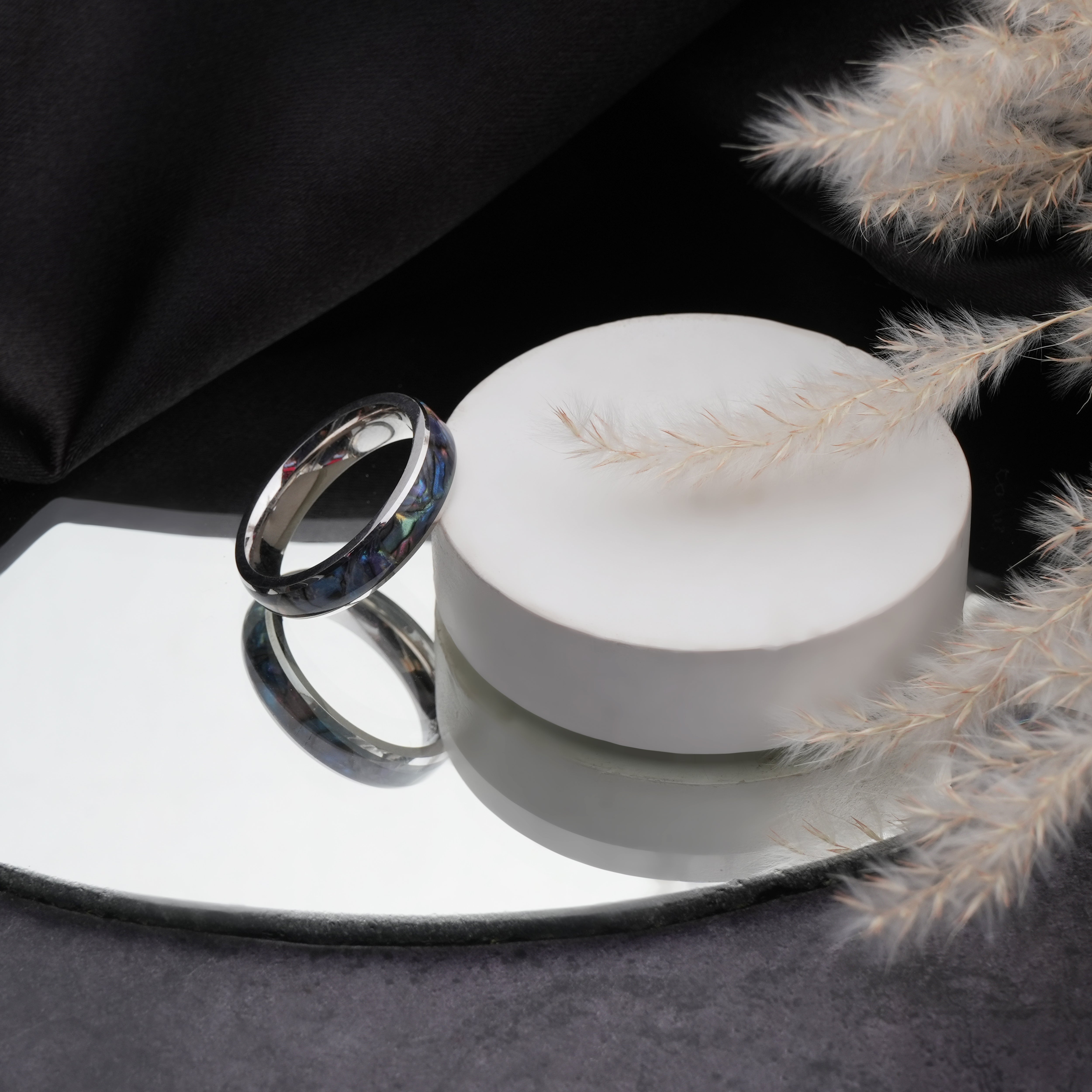 Enable band silver ring