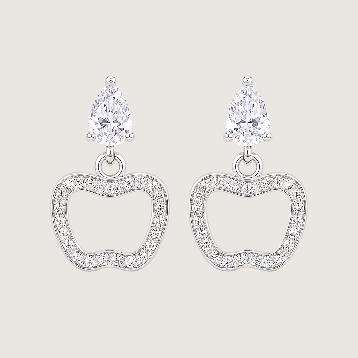 Sterling Silver Apple Studs Earrings For Women