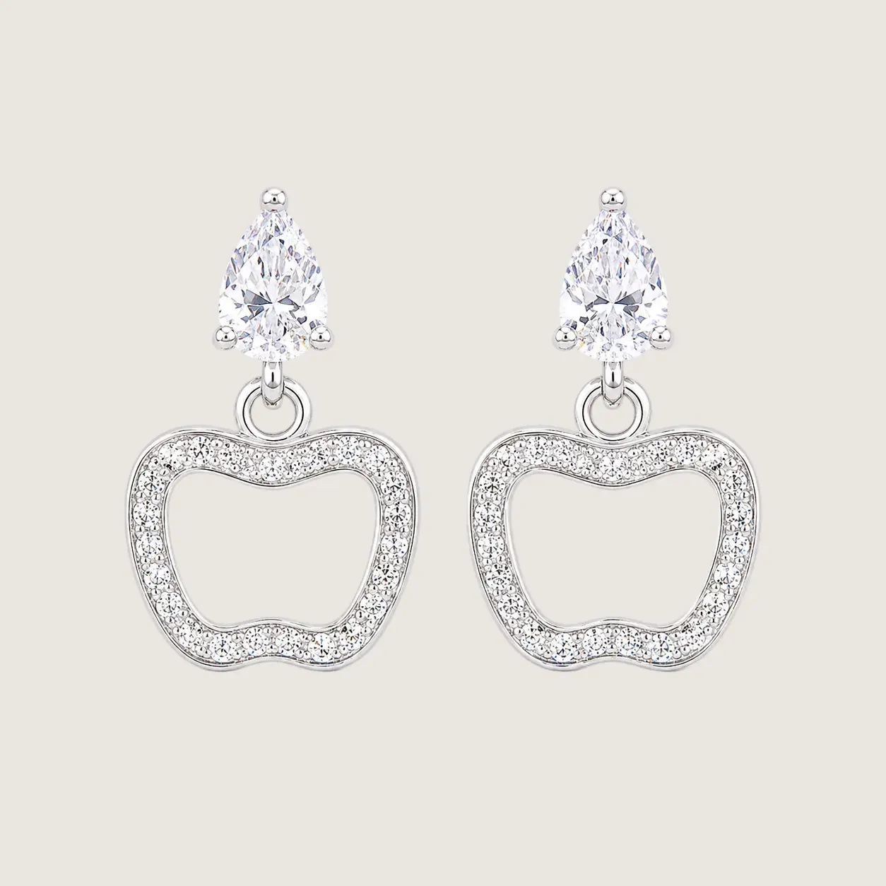 Sterling Silver Apple Studs Earrings For Women