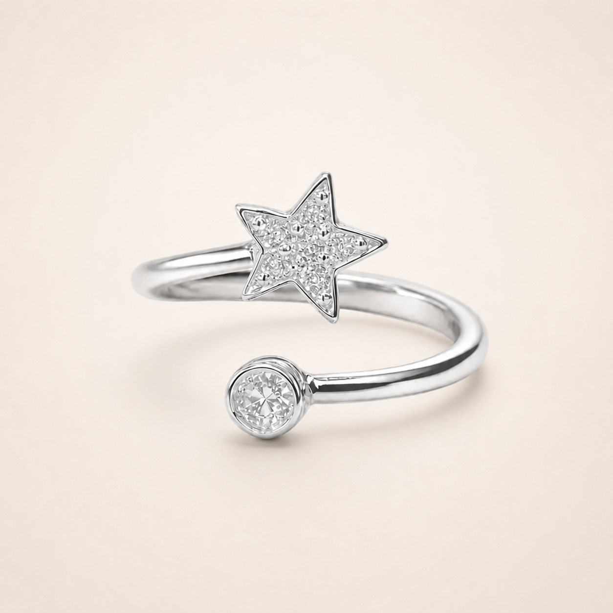 TRISHHNA Starlit Shine Open Ring