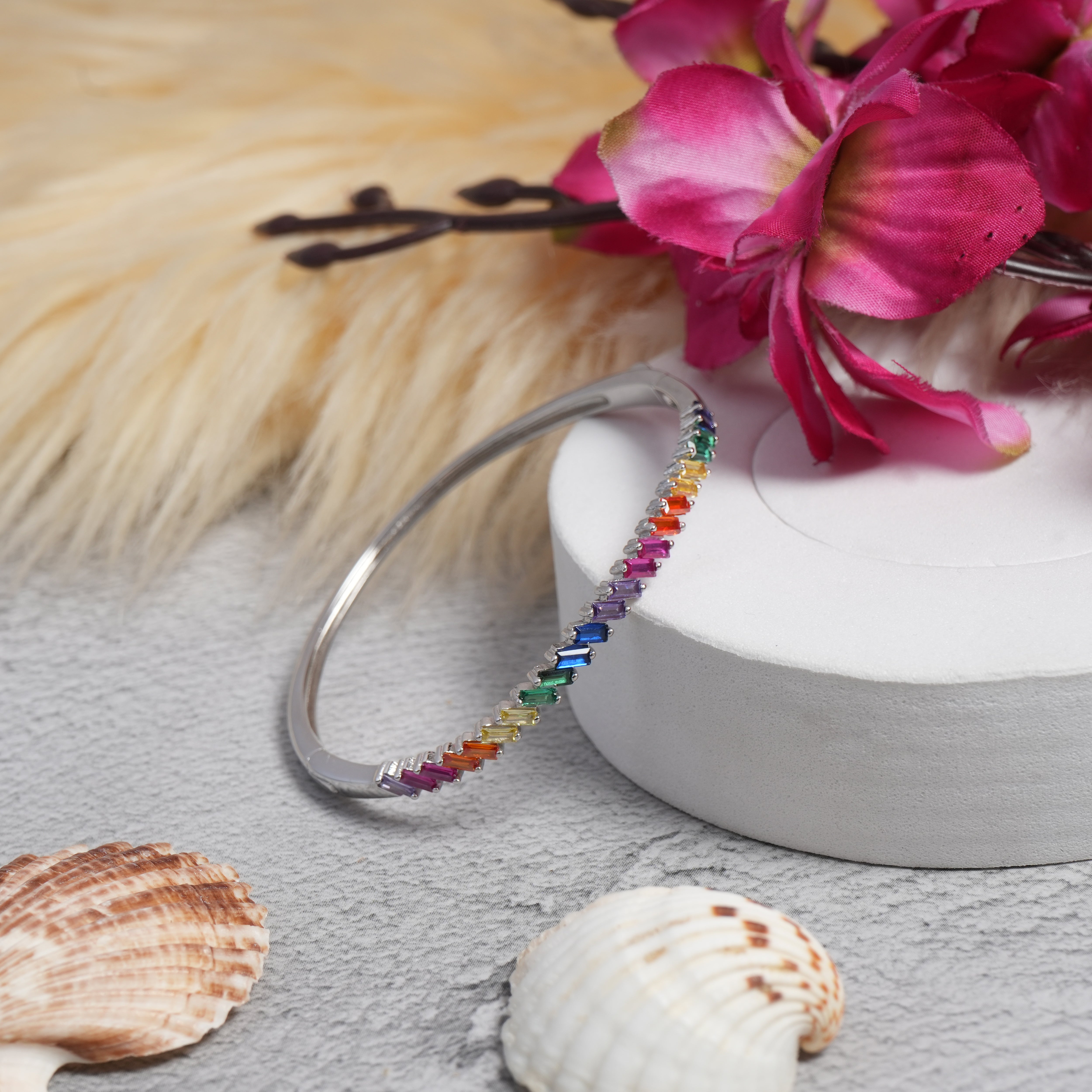 sterling silver bangle bracelet for women