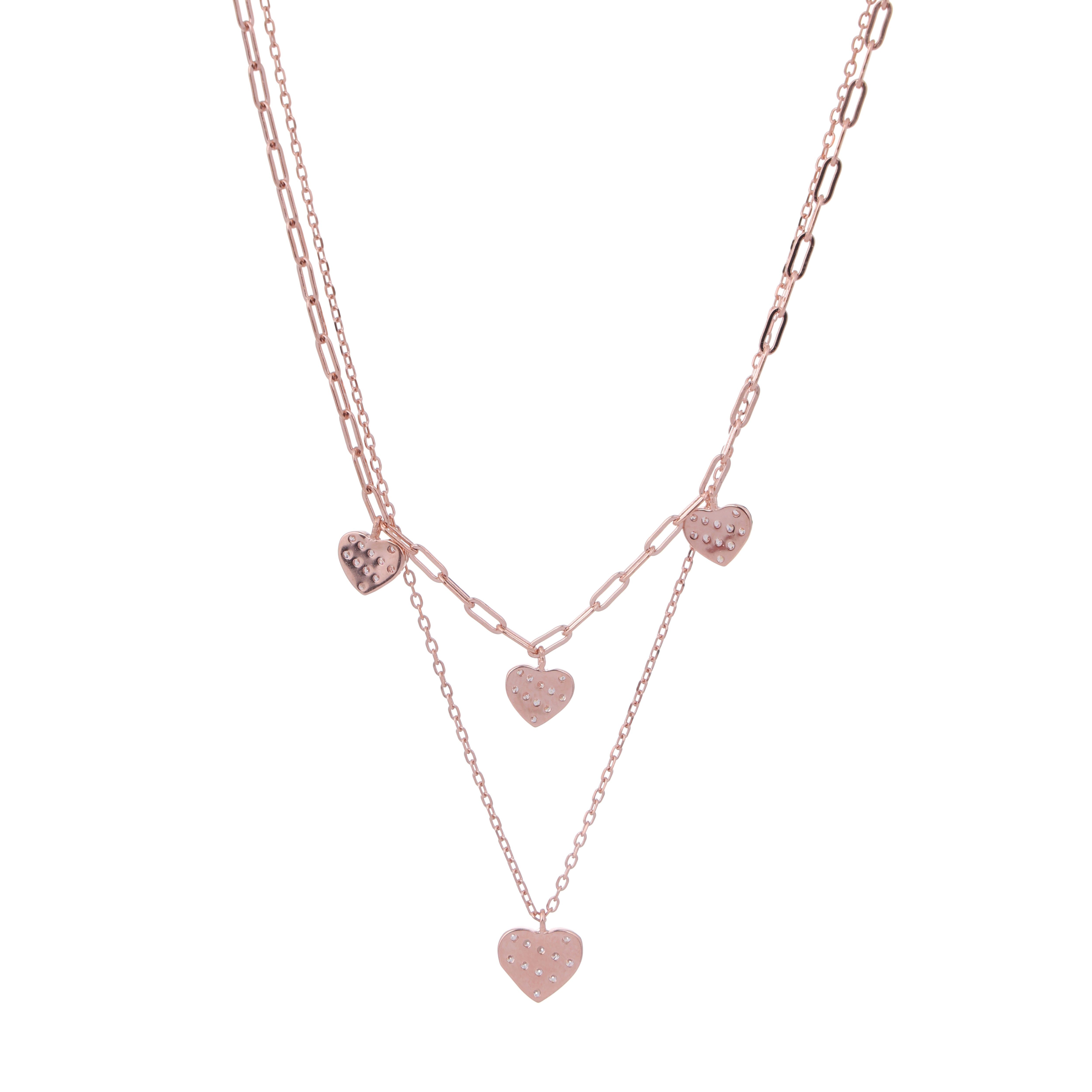 rose gold plated silver necklace for women