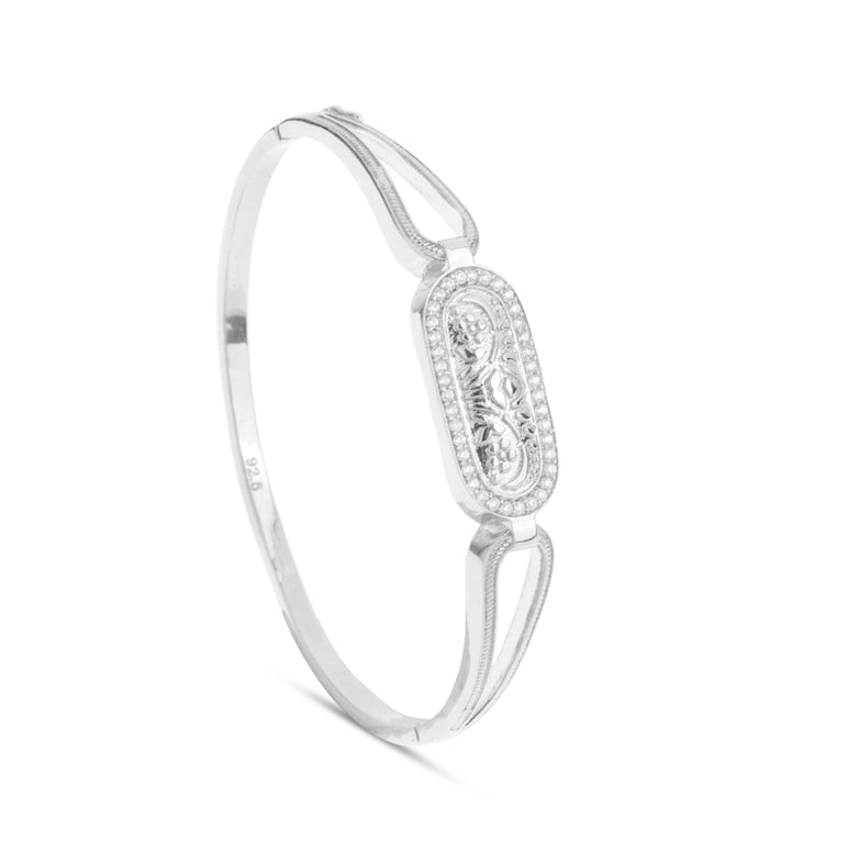silver cuff bangle for women