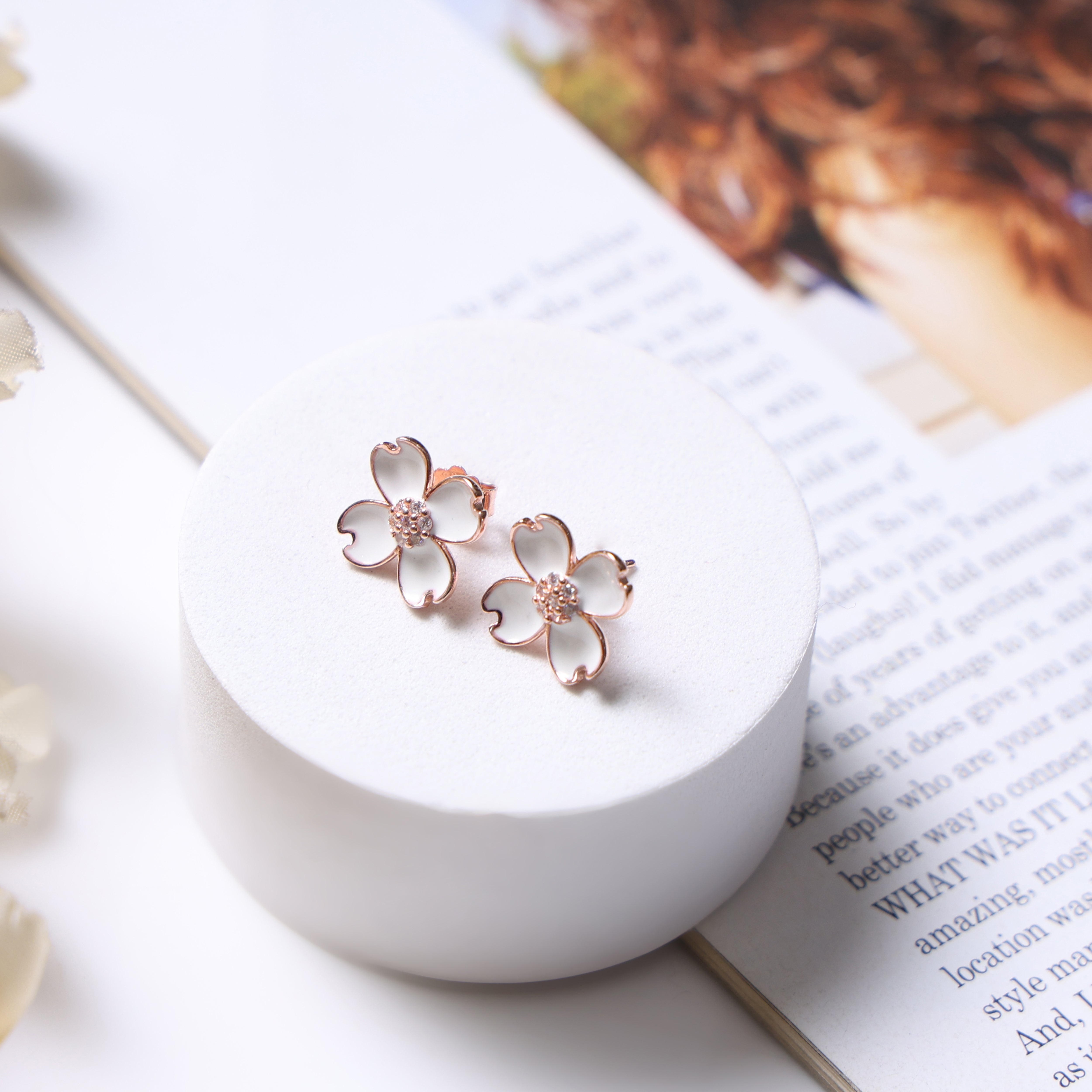rose gold plated silver earring s for women