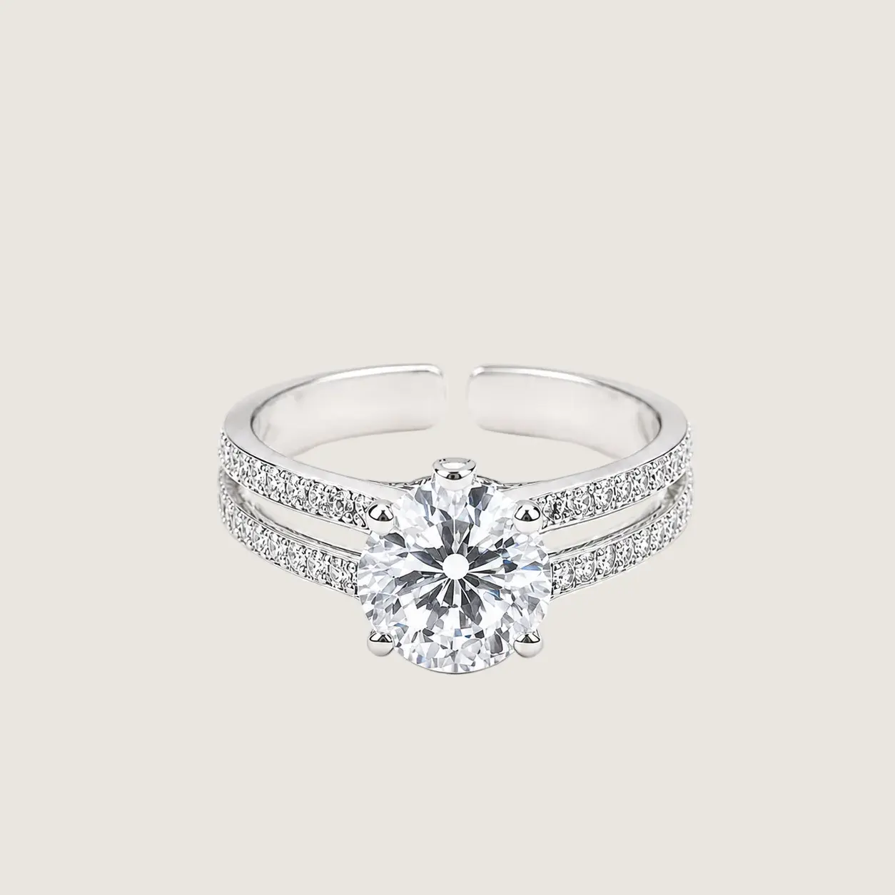 925 silver halo ring with zircon centre stone for women