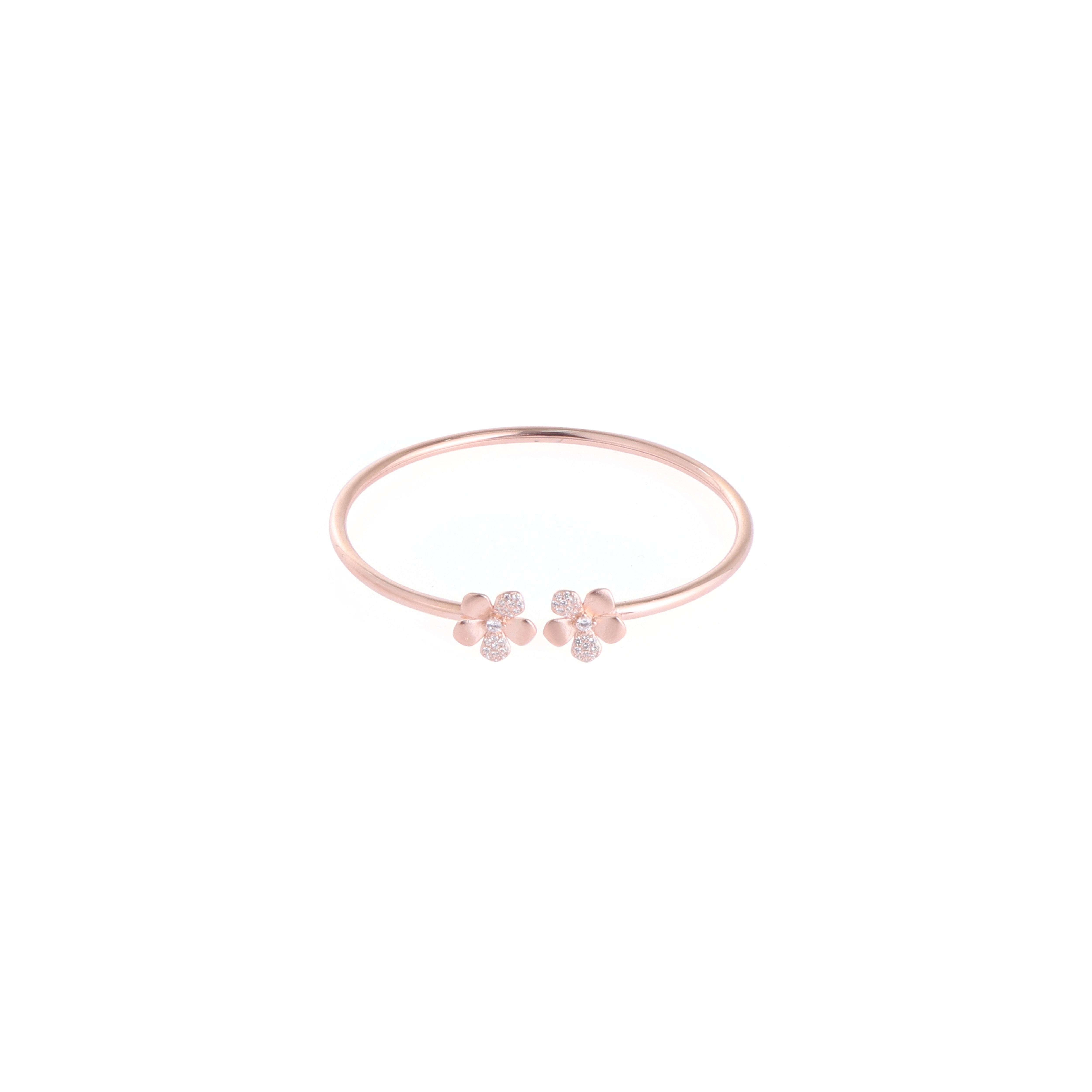 rosegold plated silver kada for women