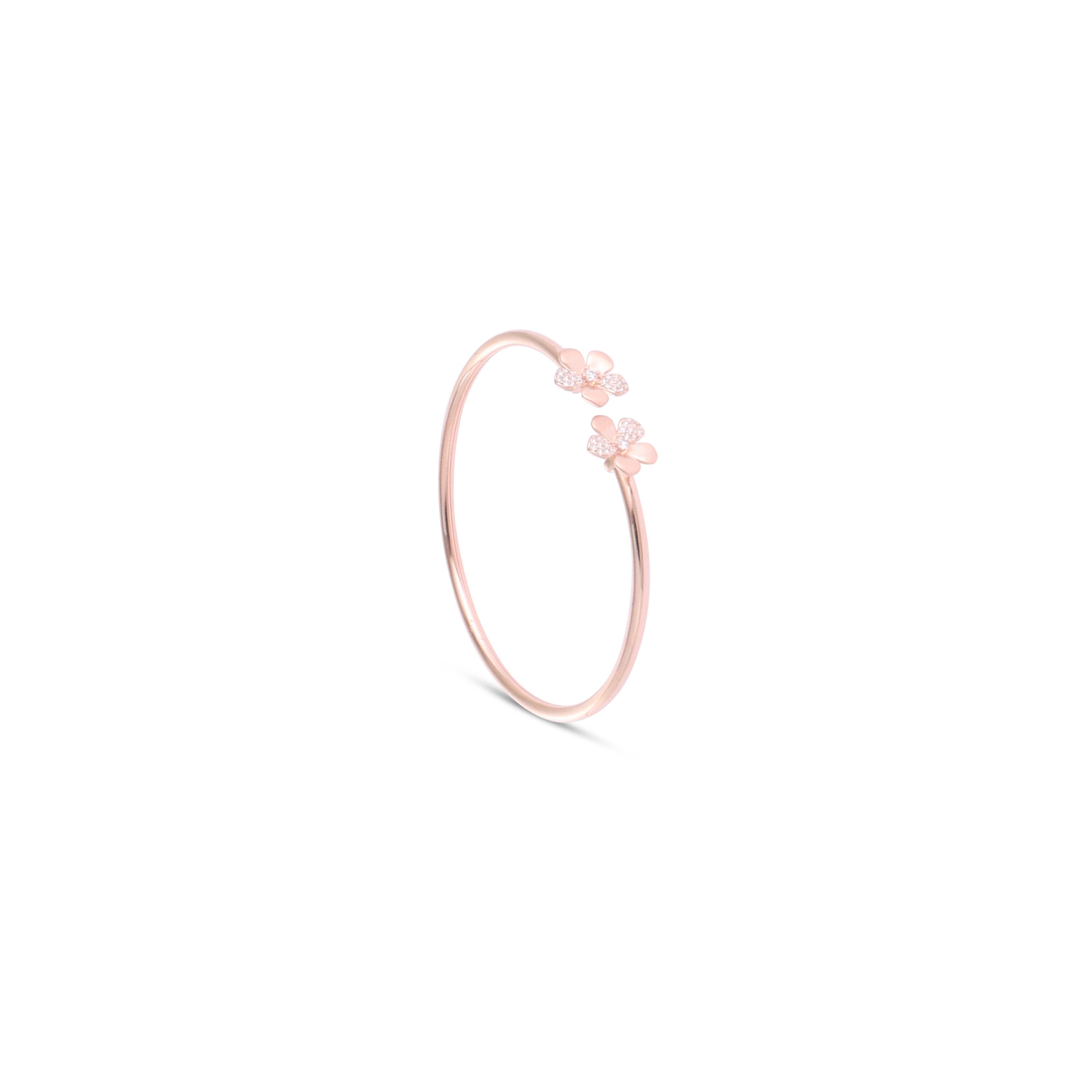 rosegold plated silver kada for women