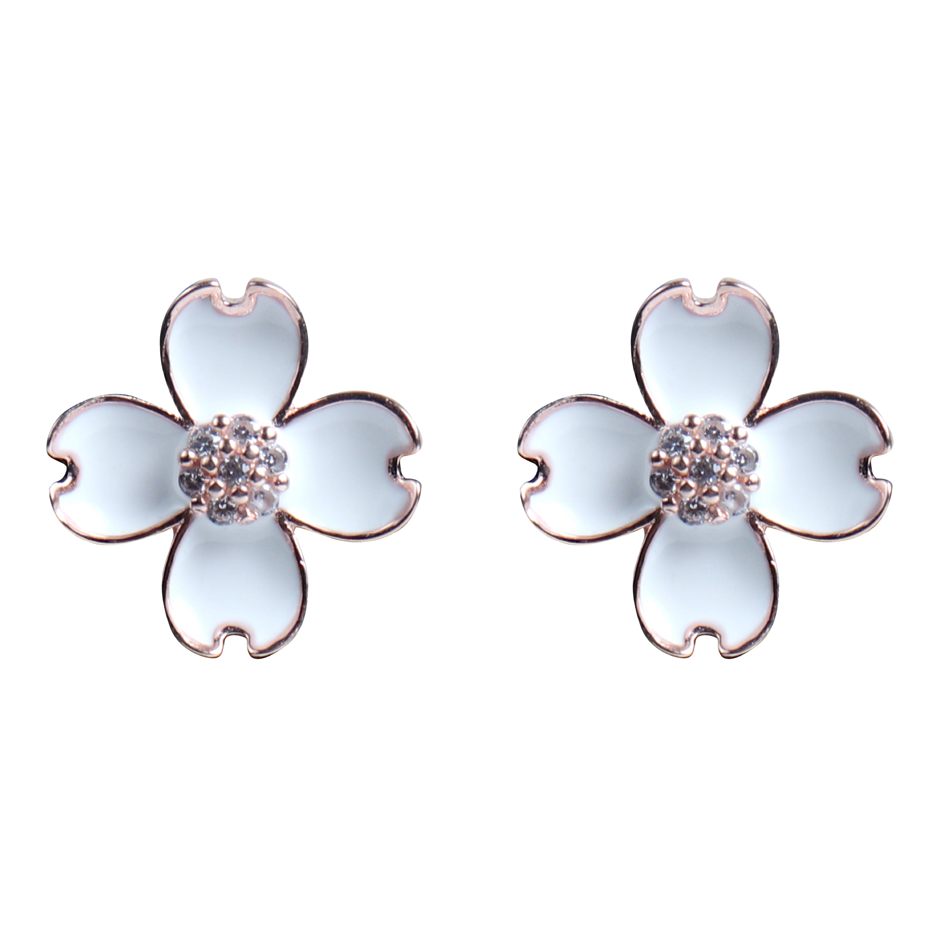 rose gold plated silver earring