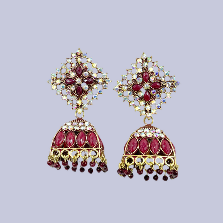 Marron and golden latest design jhumka