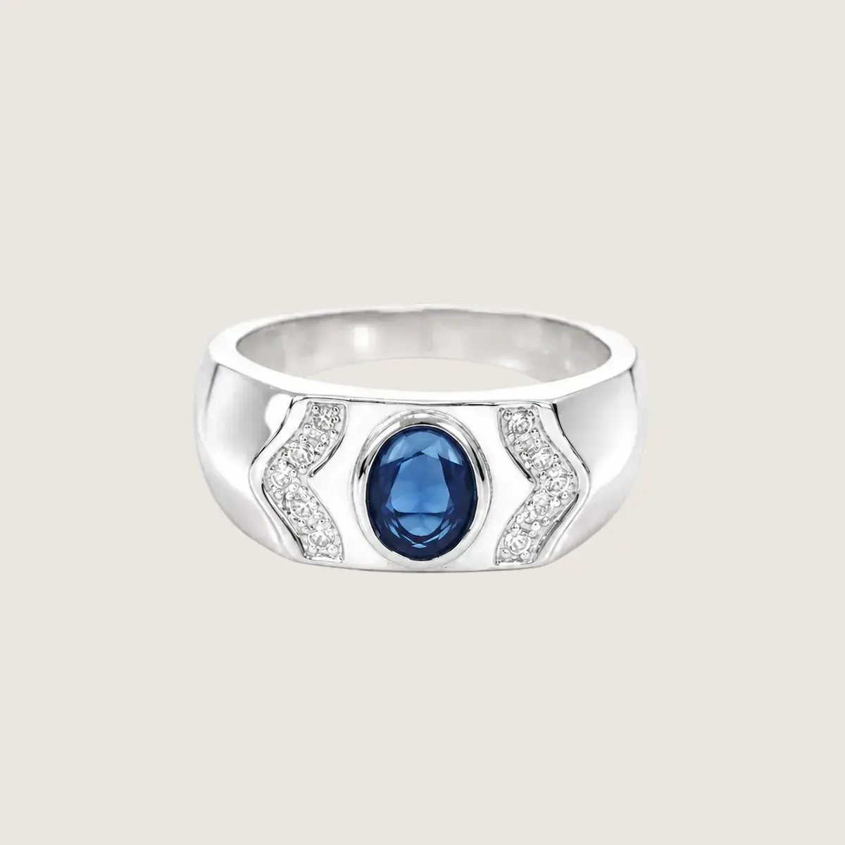 Blue Stone Silver Ring for Men | Premium 925 Silver – Trishhna