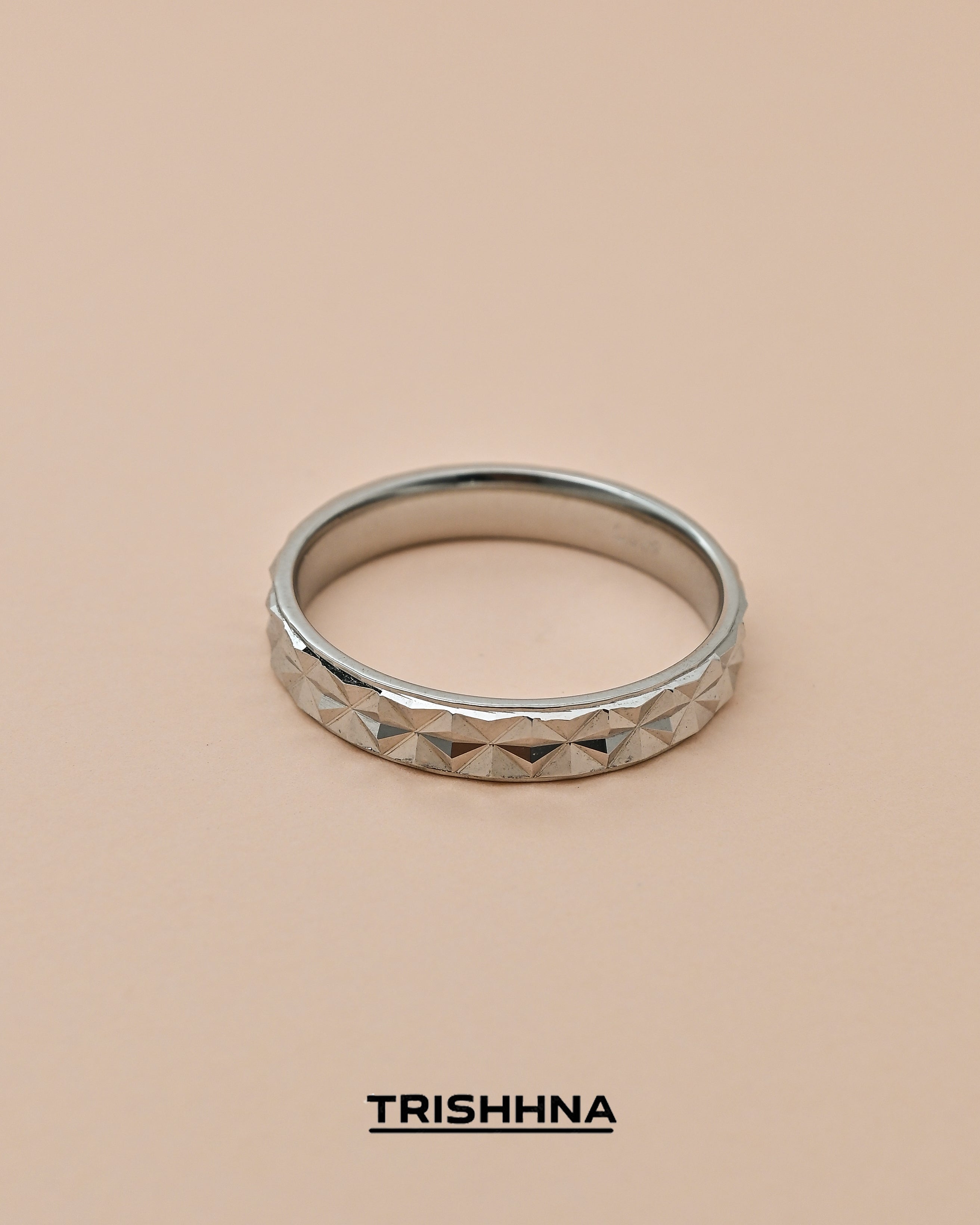 Diamond Cut Silver Band Ring