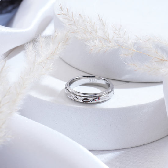 Silver band ring for men