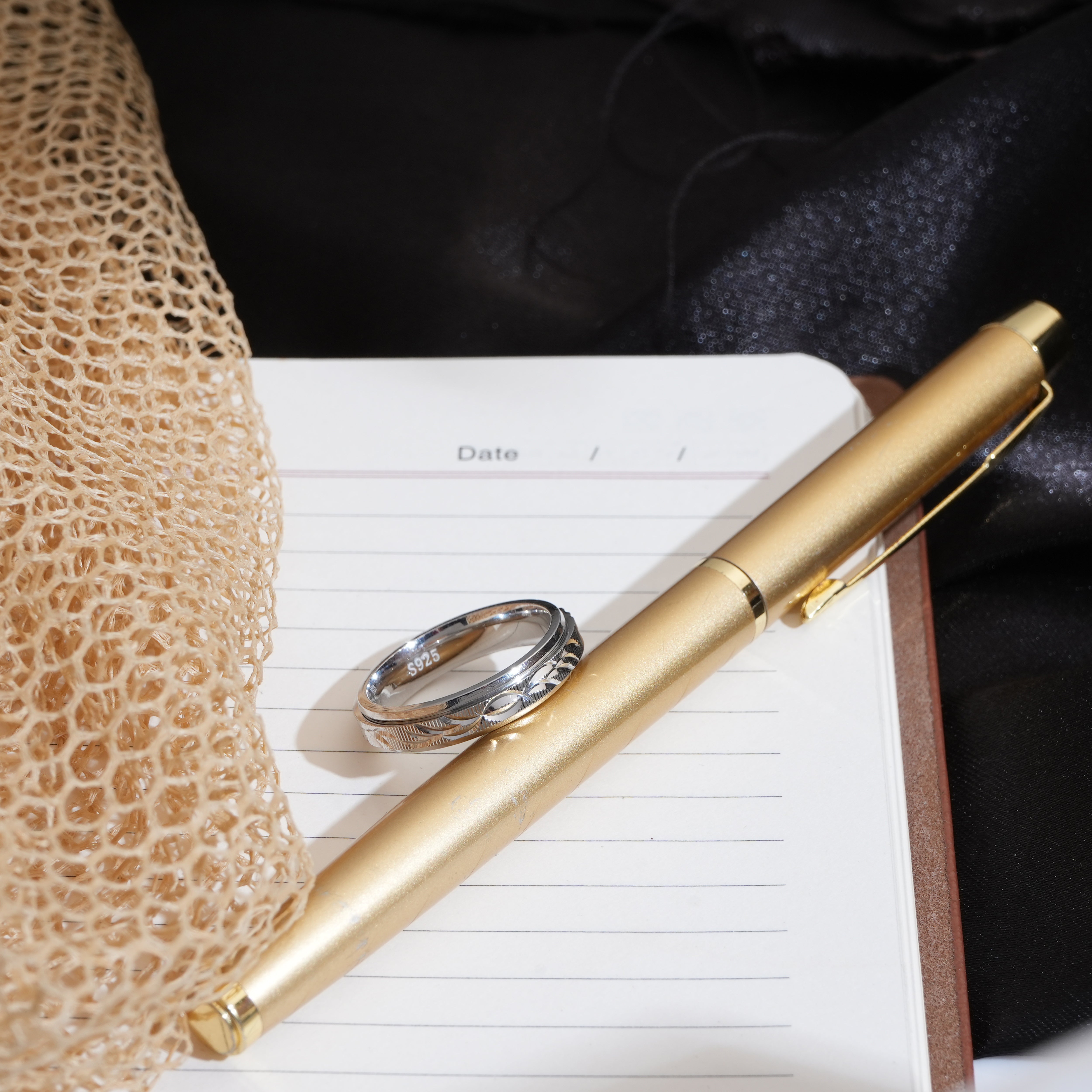 Silver band ring for men 
