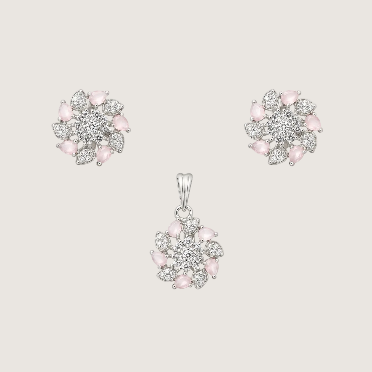 Floral Design 925 Earrings For Women With Pendant