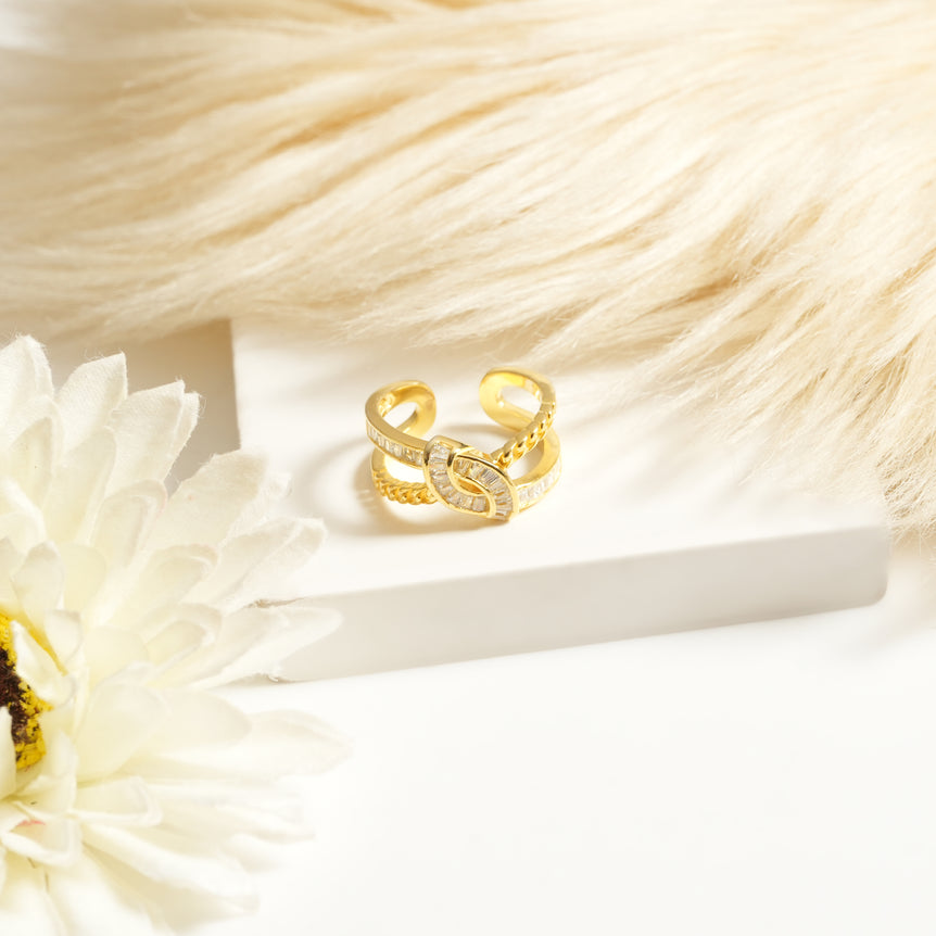 gold plated trishhna ring for women