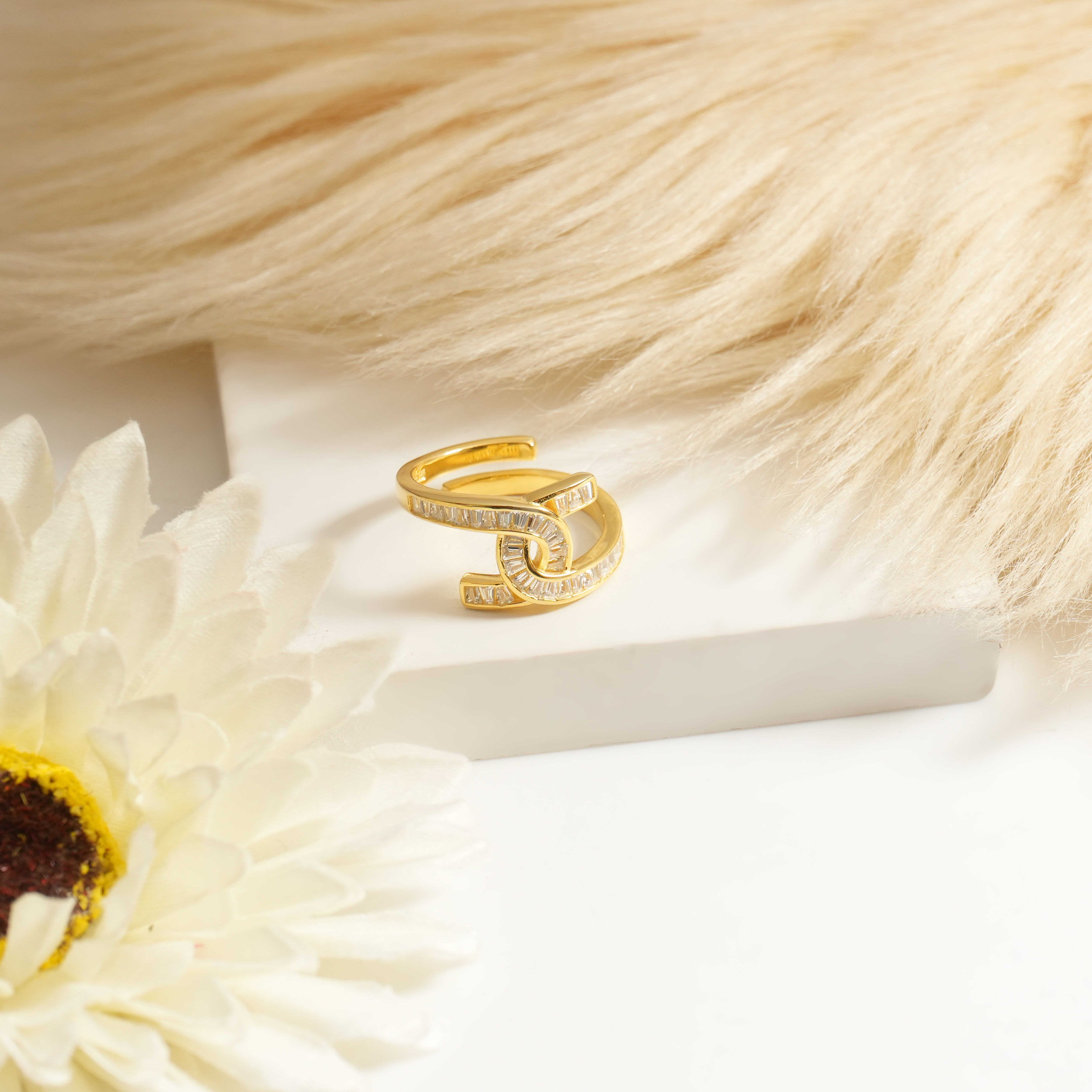 gold plated silver ring for women