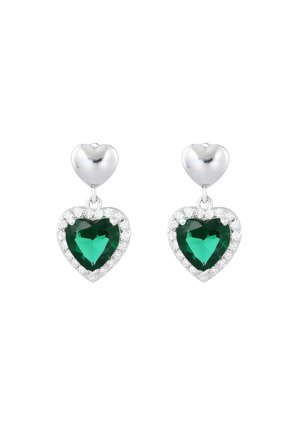 Green Stone Silver earring
