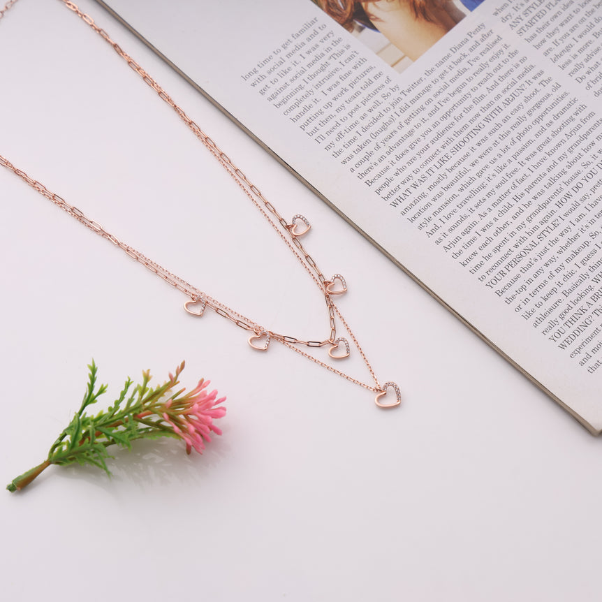 LOVE HEART LAYERED NECKLACE FOR WOMEN