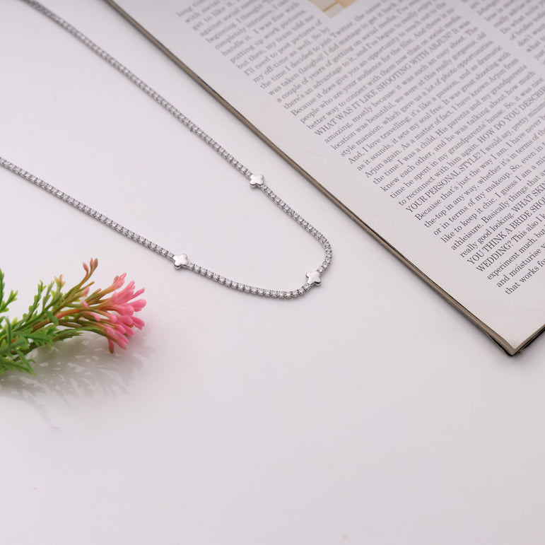 MINIMALIST SILVER CHAIN NECKLACE FOR WOMEN