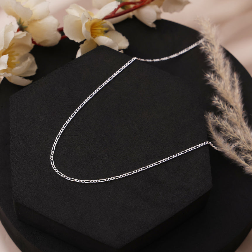 LINK CHAIN THIN SILVER NECKLACE FOR WOMEN