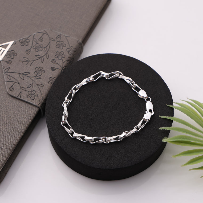 Italian Chain Link Silver Bracelet for Men