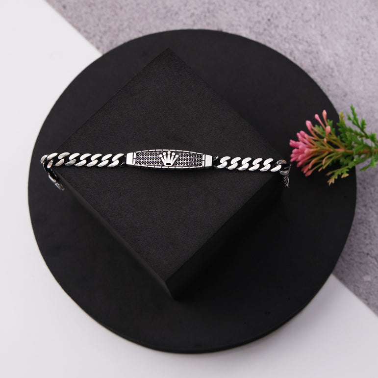 King Crown Men Silver Bracelet