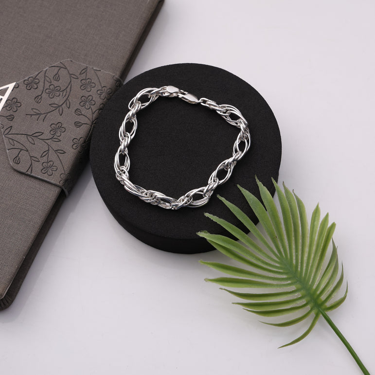 Cubanlink Hollow Silver Bracelet for Men