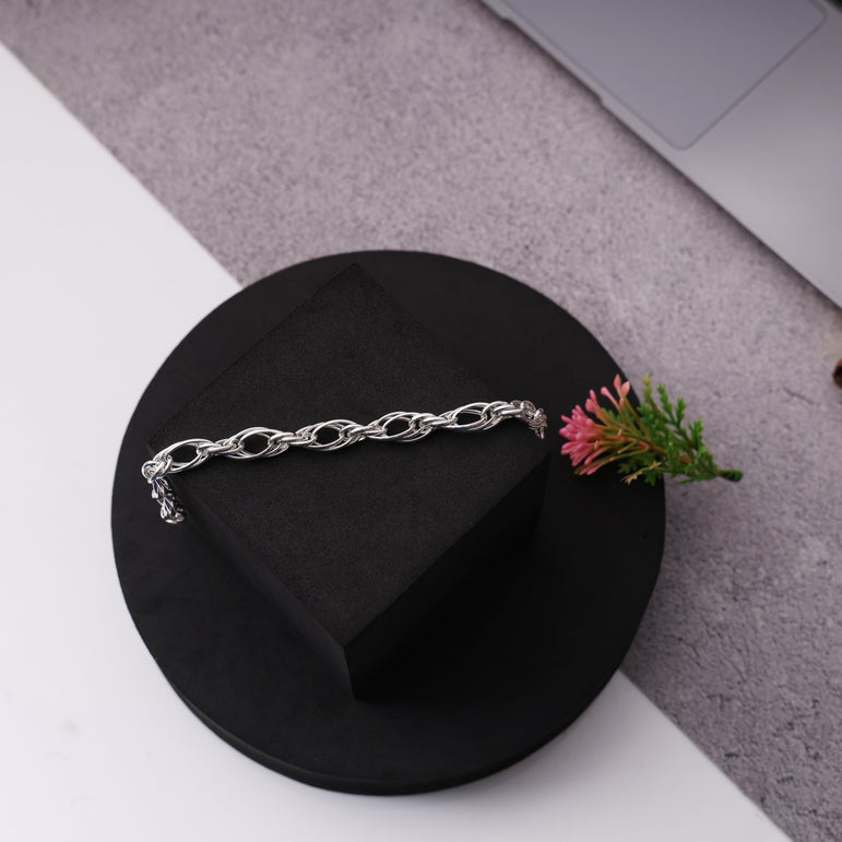 Cubanlink Hollow Silver Bracelet for Men